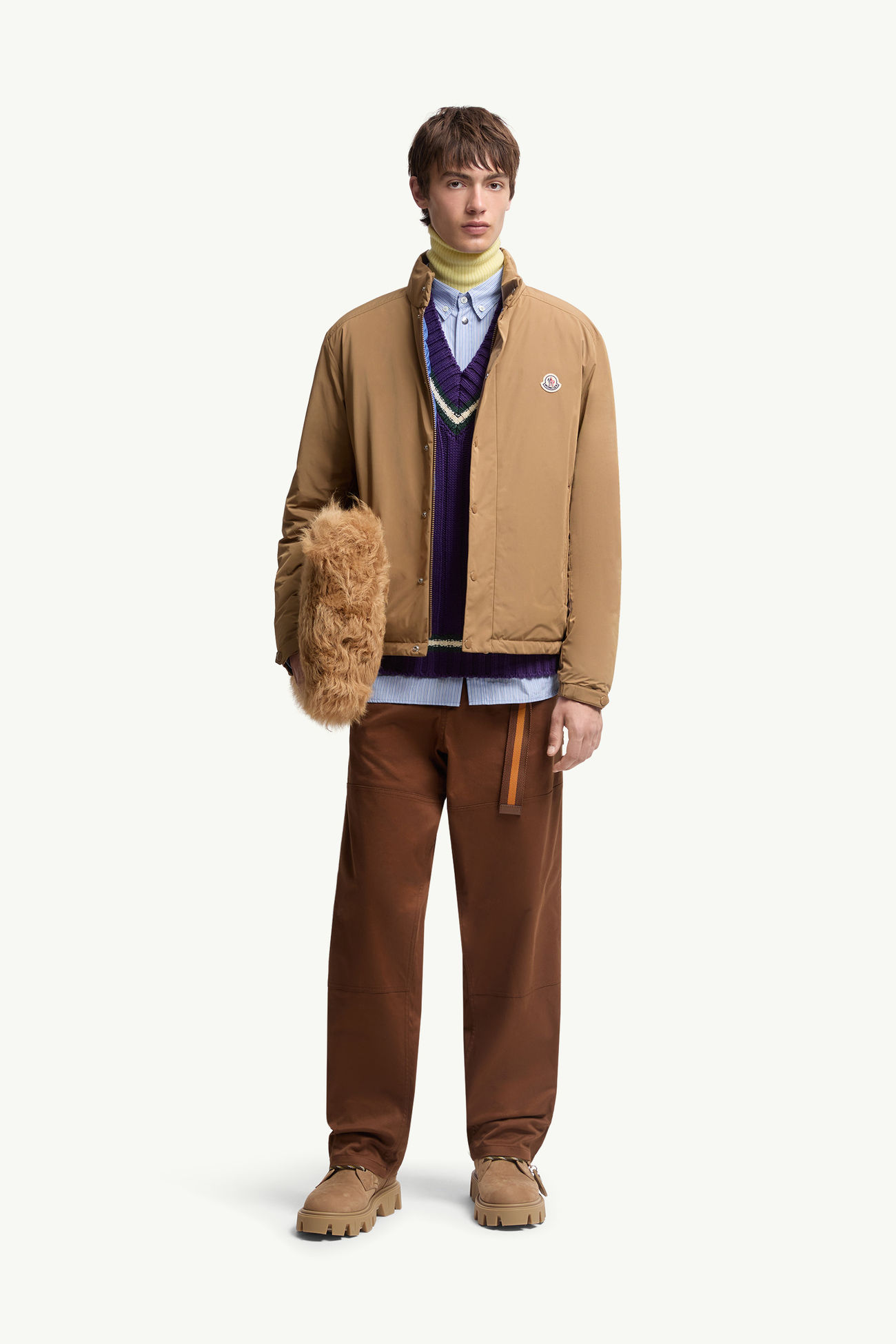 Plumífero corto Epine Hombre Beige Moncler 0