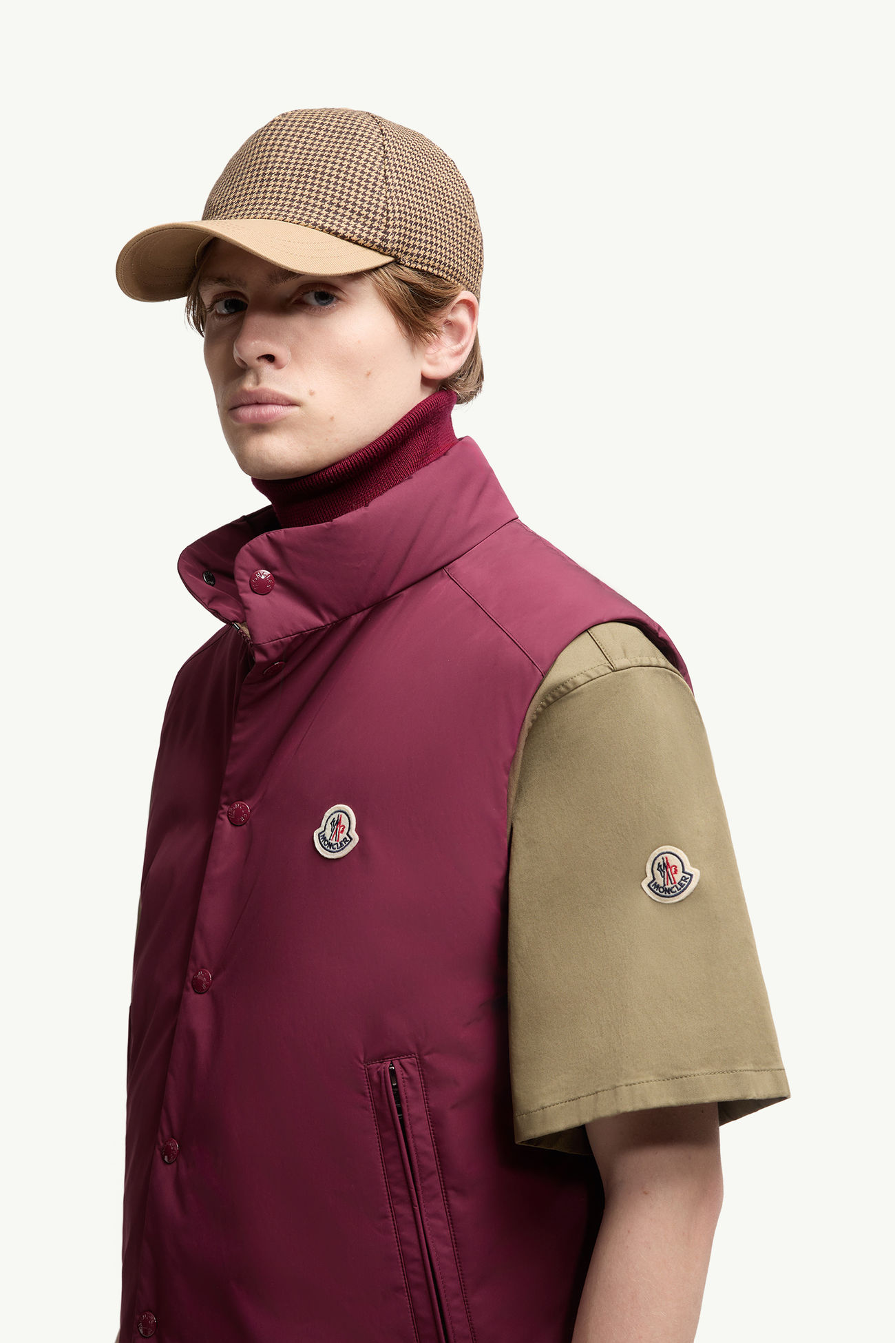 Pilat短身羽絨背心 男士 酒紅色 Moncler 1