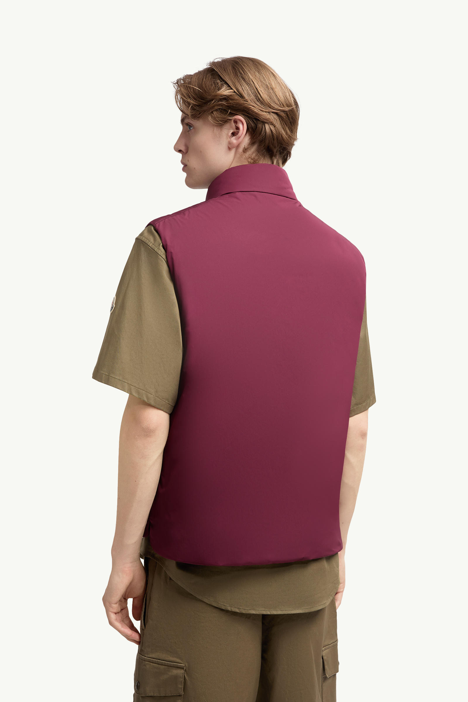Pilat Short Down Gilet Men Burgundy Moncler 4
