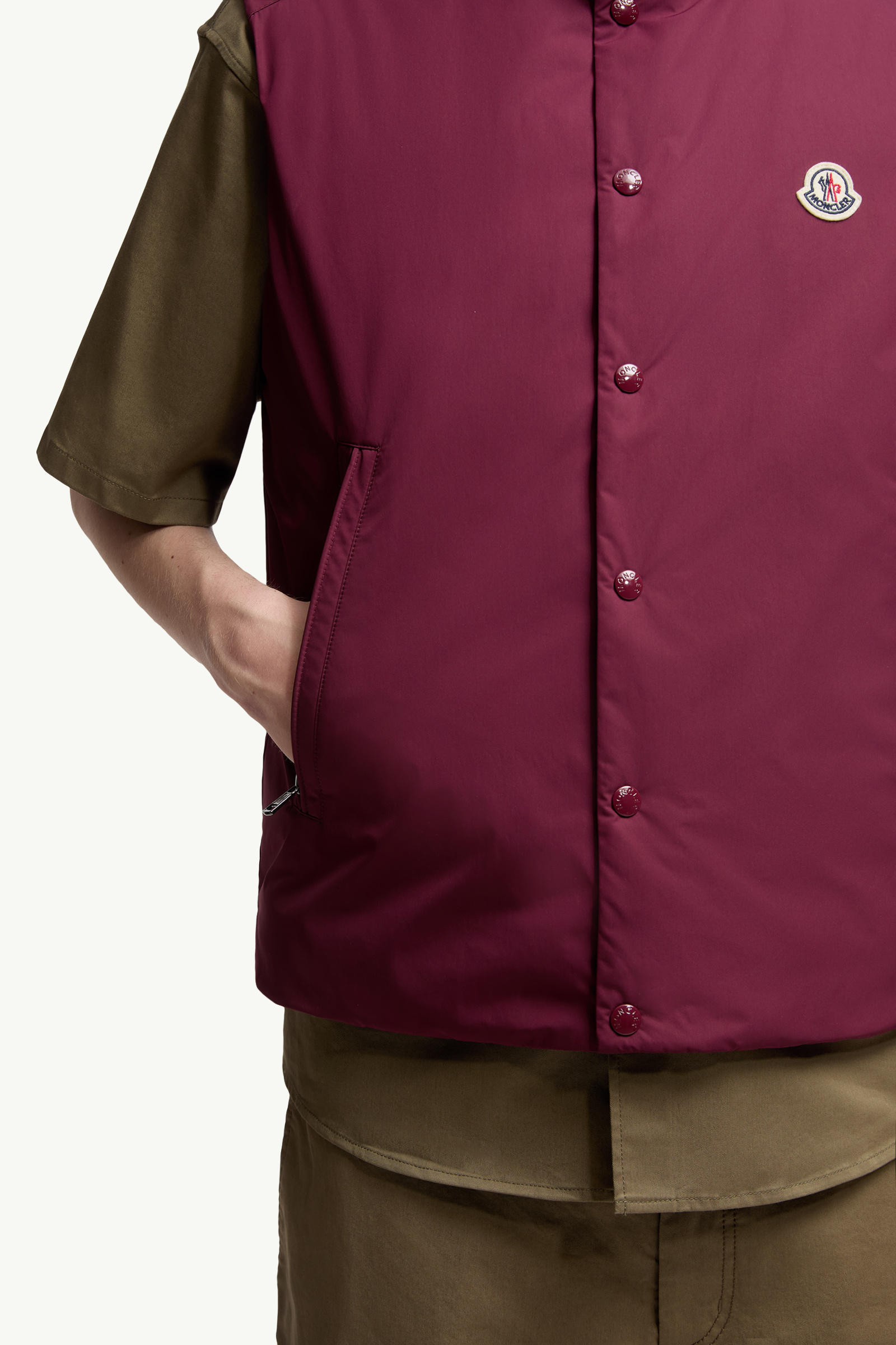 Pilat Short Down Gilet Men Burgundy Moncler 5