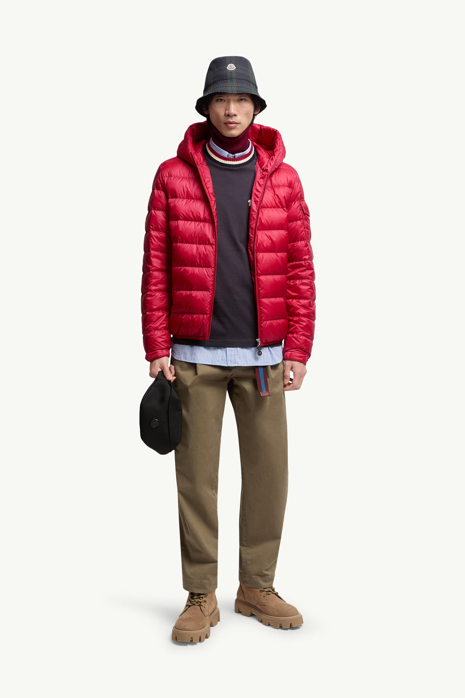 Najan男士连帽短款羽绒夹克外套 男士 红色 Moncler 0