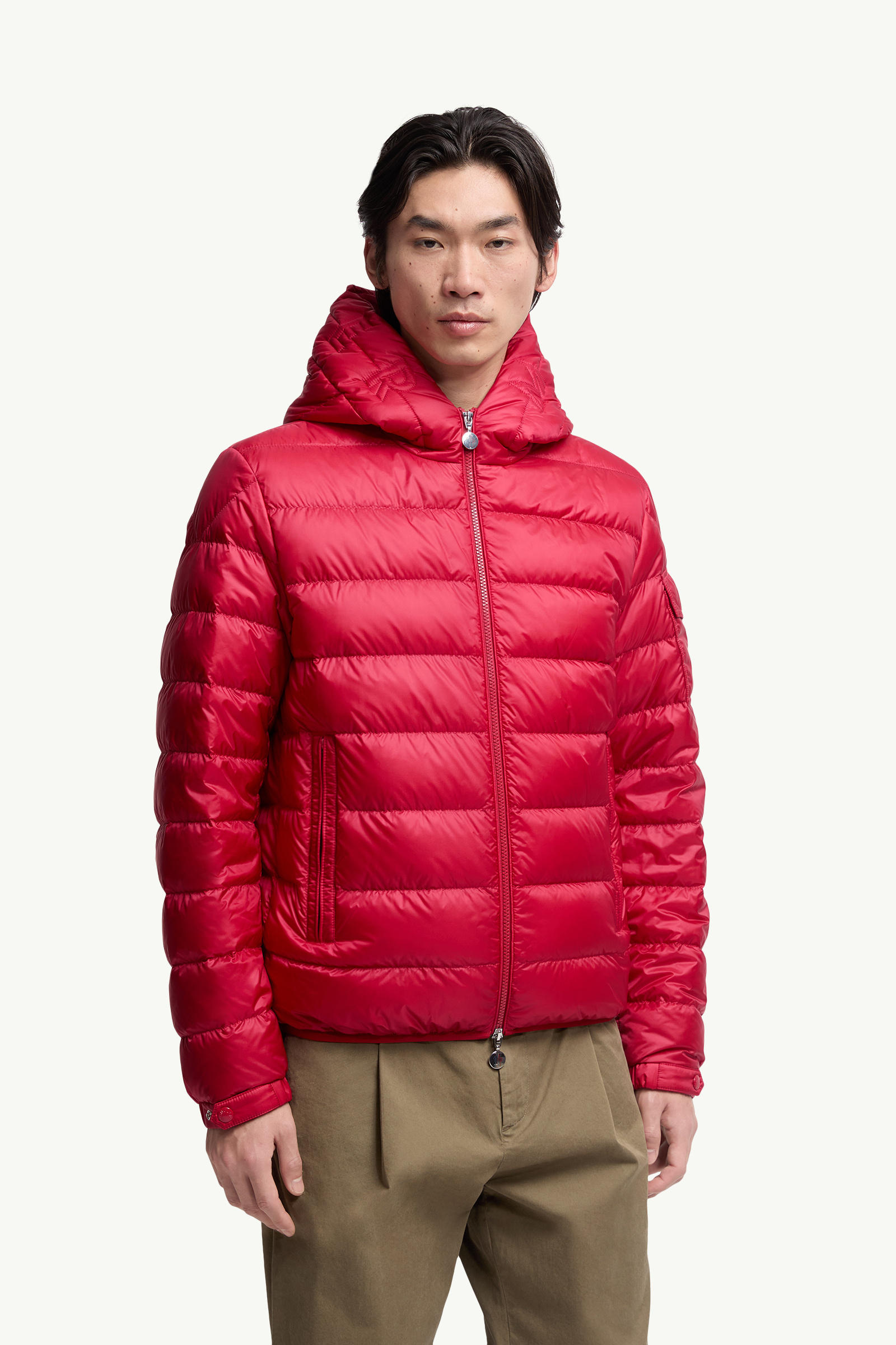 Najan男士连帽短款羽绒夹克外套 男士 红色 Moncler 3