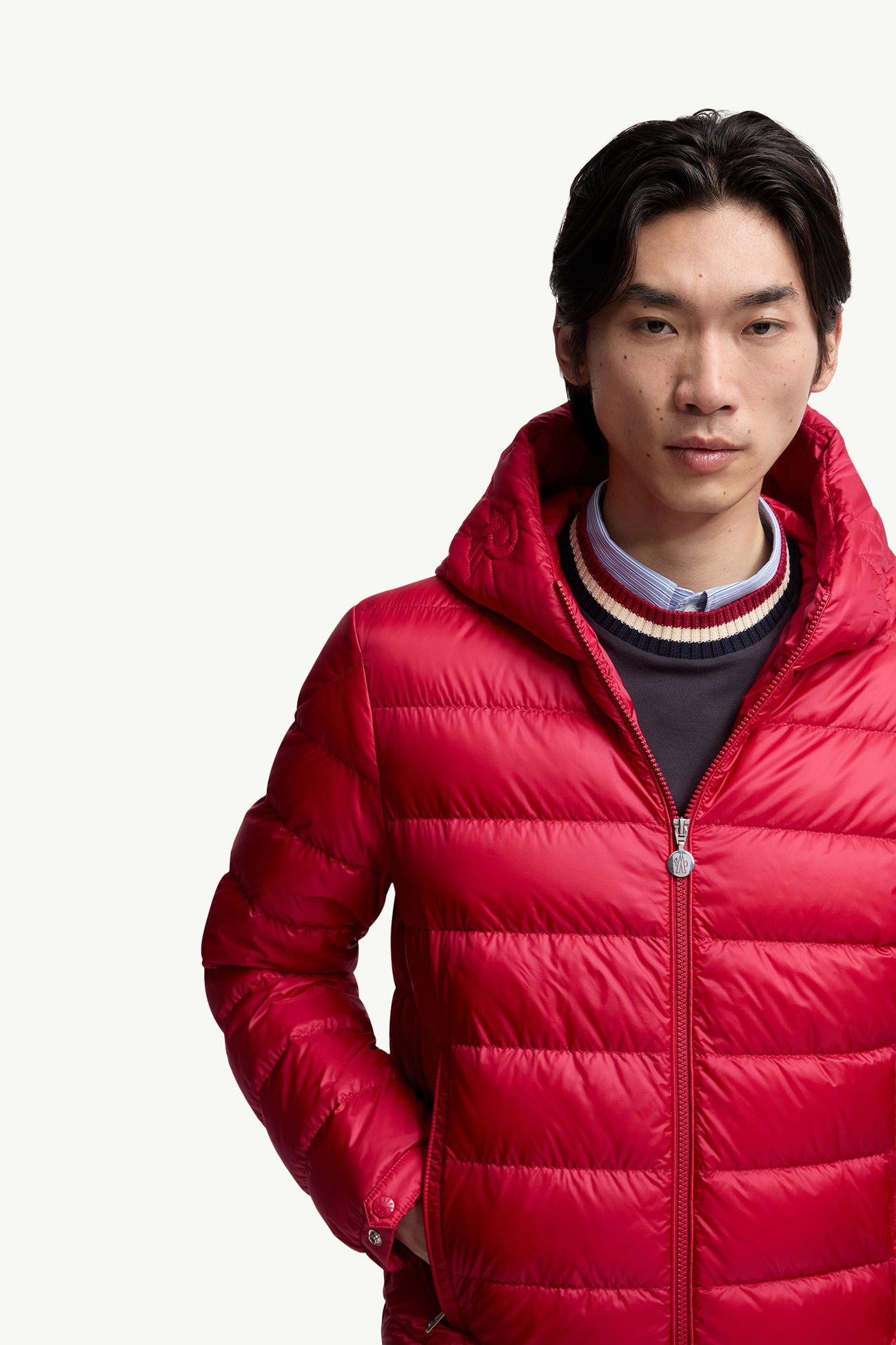 Najan kurze Daunenjacke mit Kapuze Herren Rot Moncler 5