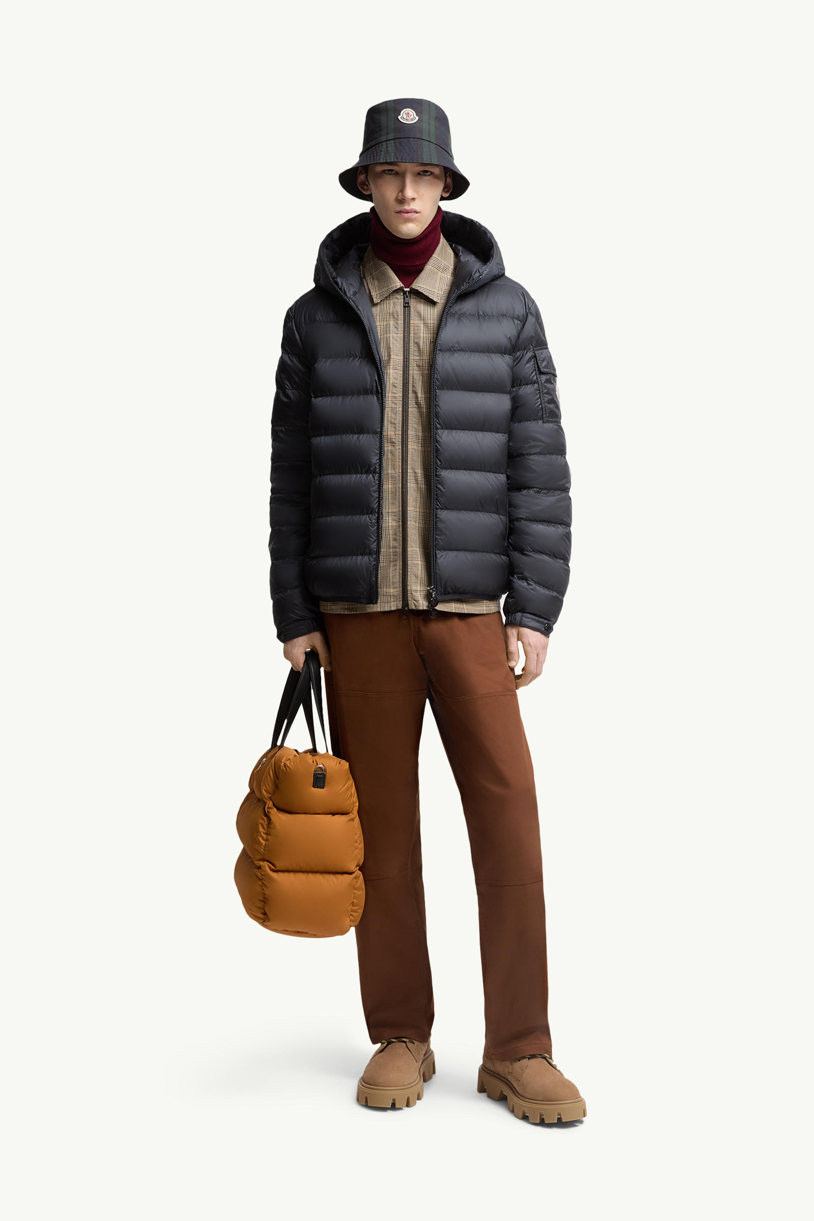 Najan Hooded Short Down Jacket Men Blue Moncler 0