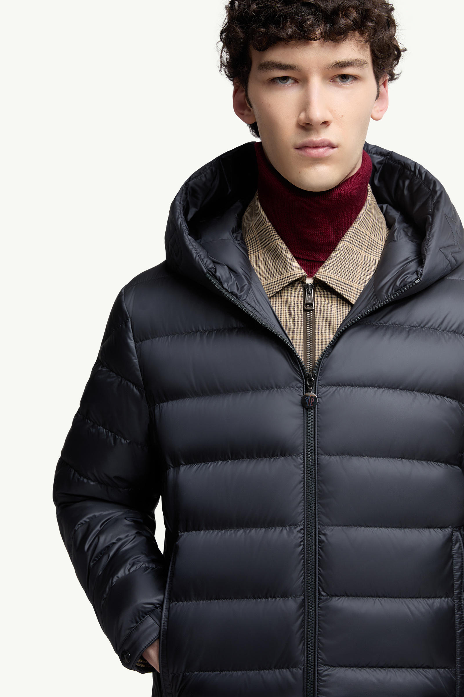 Najan Hooded Short Down Jacket Men Blue Moncler 5