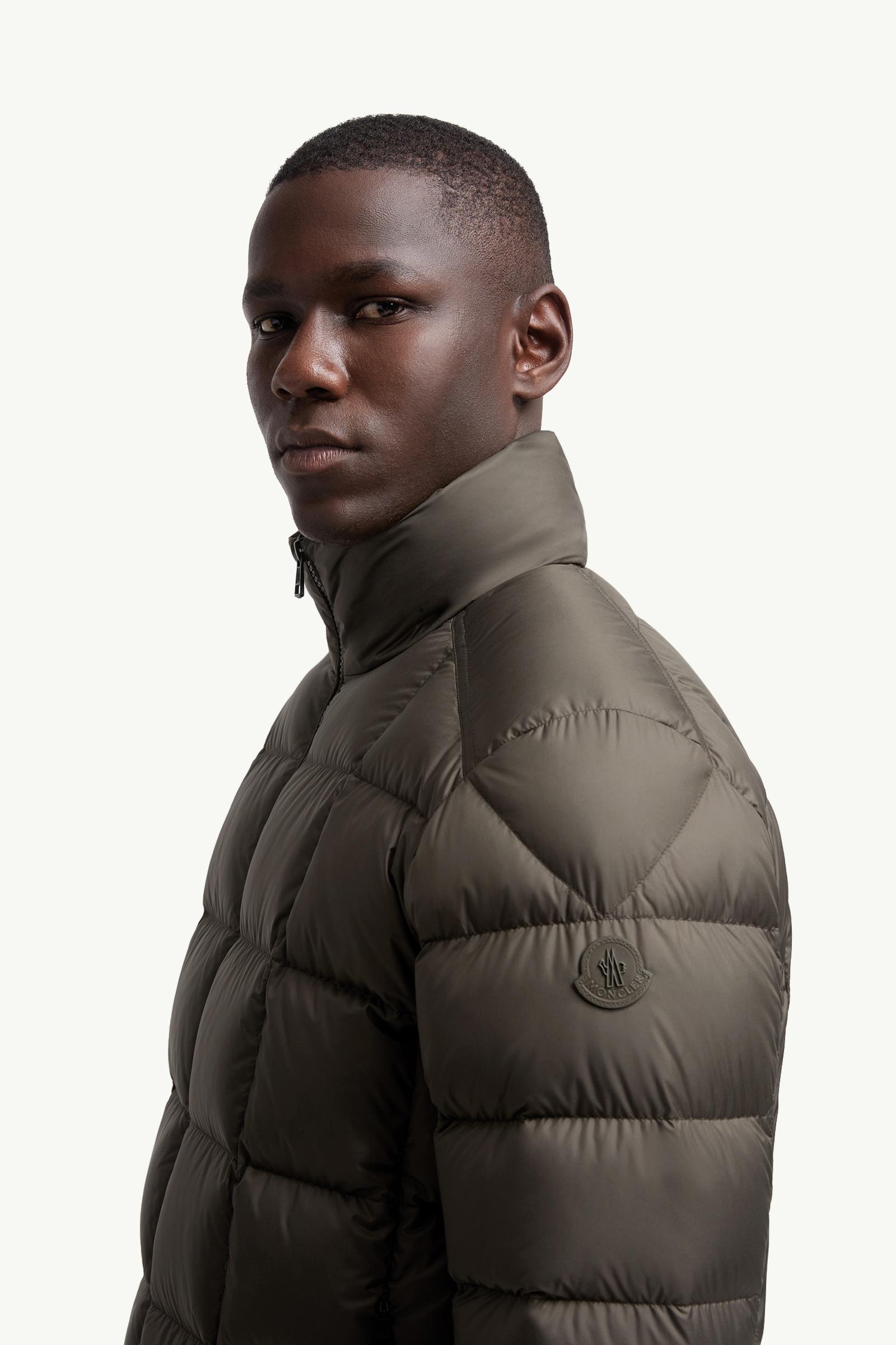 Olive Green Eglise Square-Quilted Hooded Short Down Jacket - Short