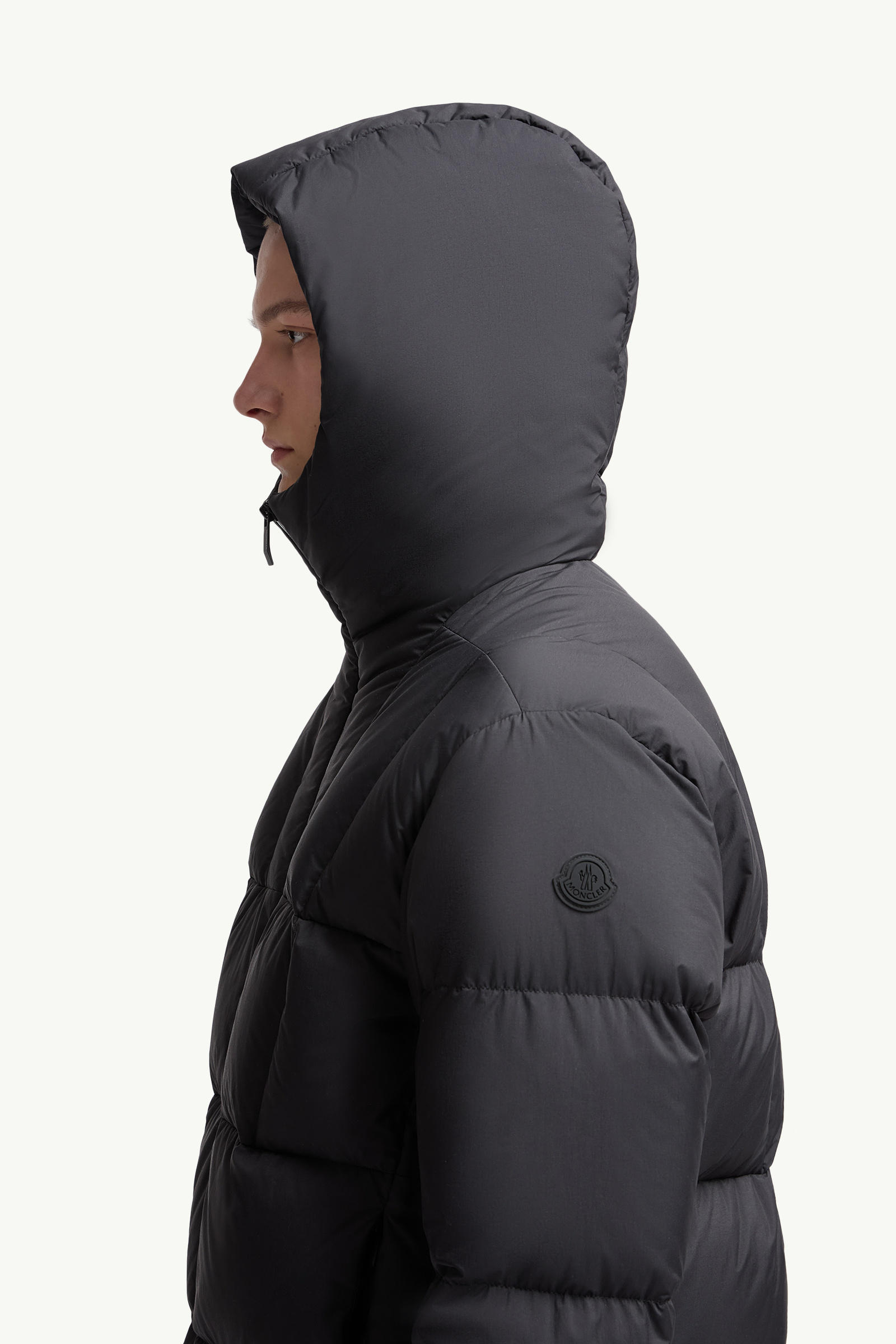 Fusain Hooded Short Down Jacket Men Black Moncler 1