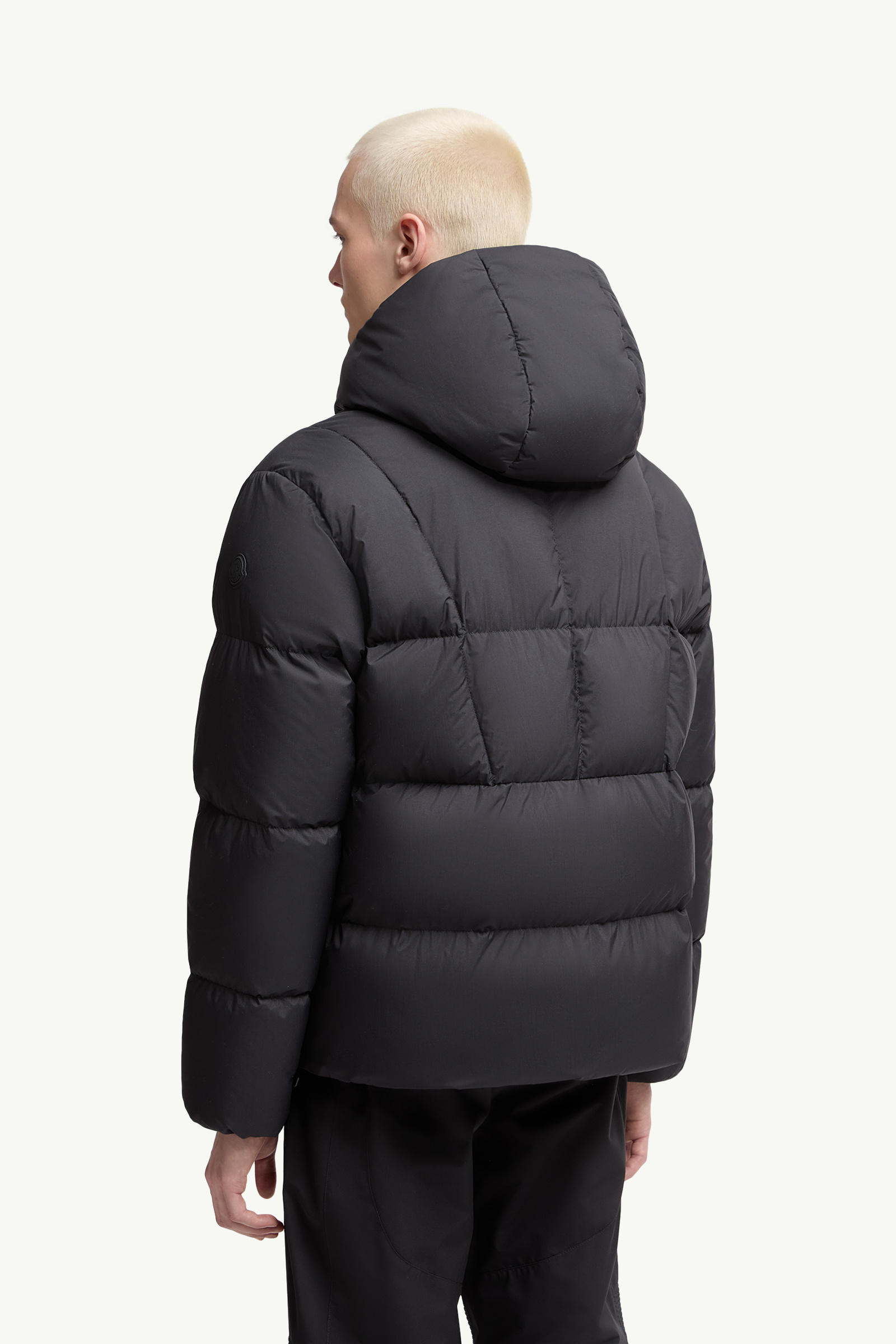 Fusain Hooded Short Down Jacket Men Black Moncler 4