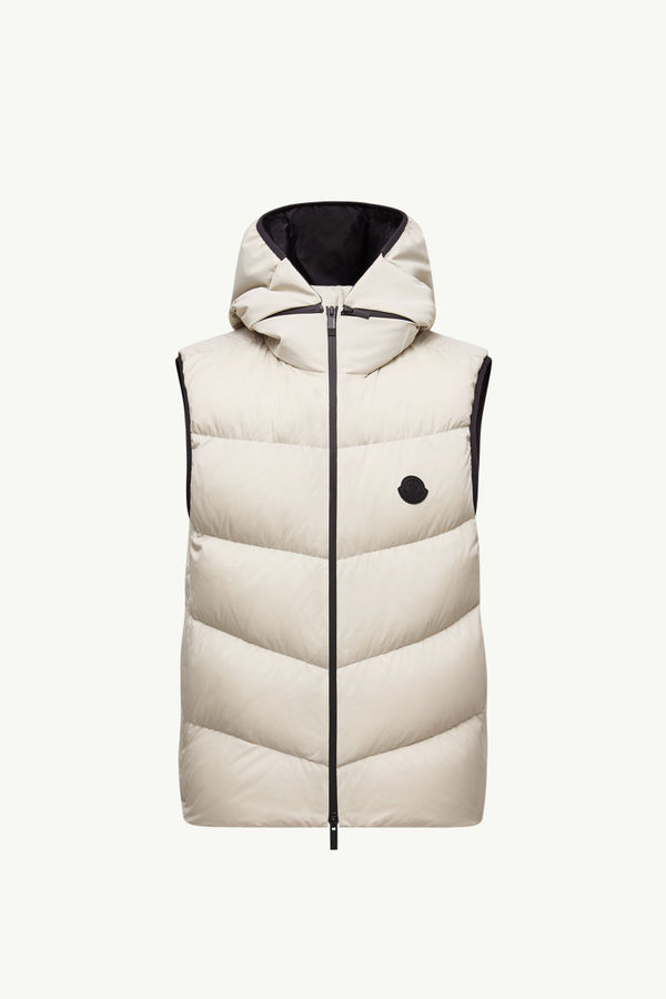 Doudoune sans manches à capuche et matelassage diagonal Guersac Hommes Gris Glacier Moncler 2