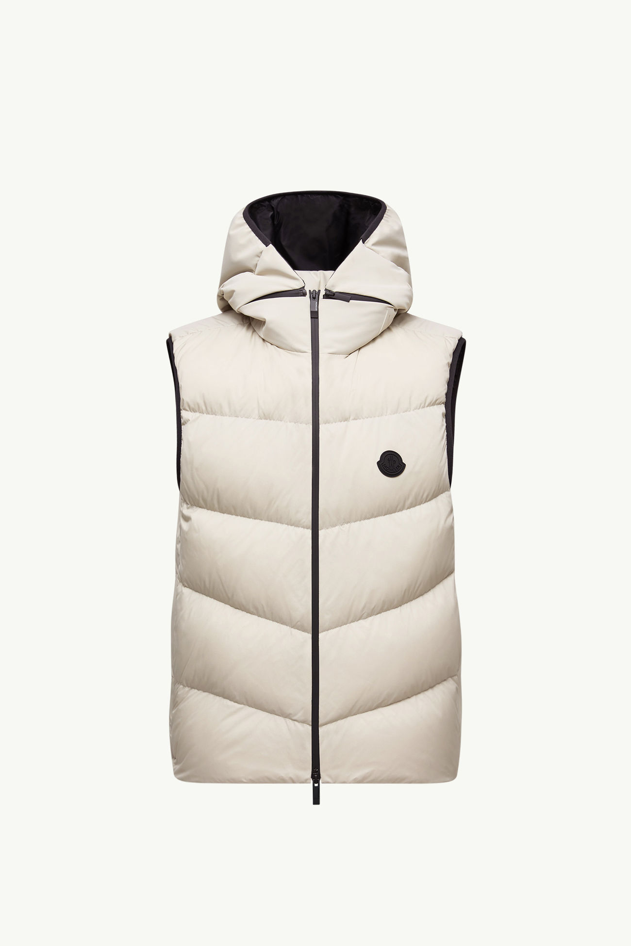 Gilet imbottito Guersac con cappuccio e trapuntatura diagonale Uomo Grigio Ghiaccio Moncler 2