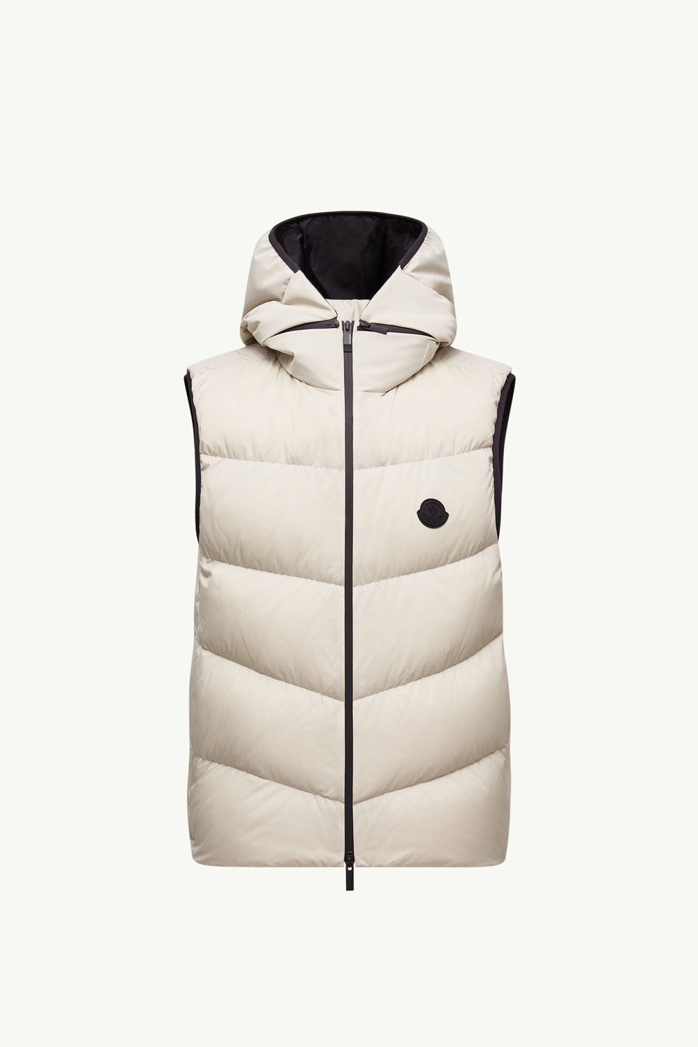 Guersac Diagonal-Quilted Hooded Down Gilet Men Ice Gray Moncler 2