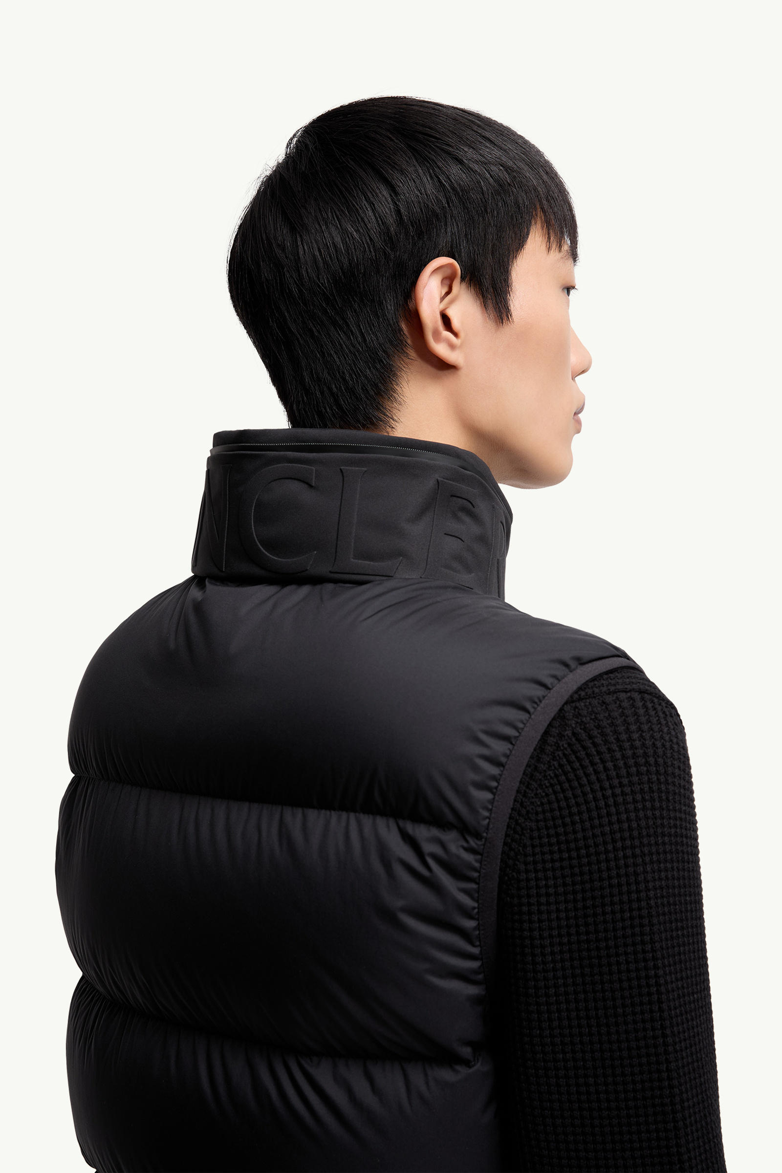 Guersac diagonal gesteppte Daunenweste mit Kapuze Herren Schwarz Moncler 5