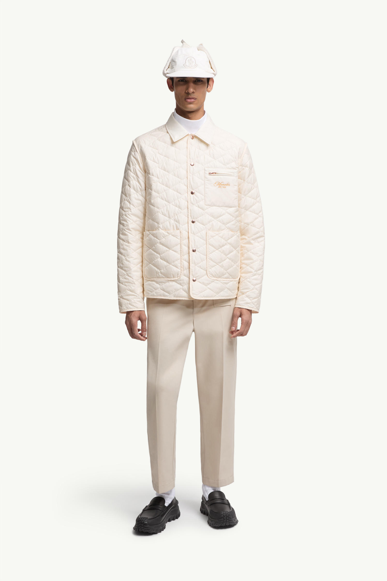Kastos Diamond-Quilted Down Shirt Jacket Men White Ivory Moncler 0