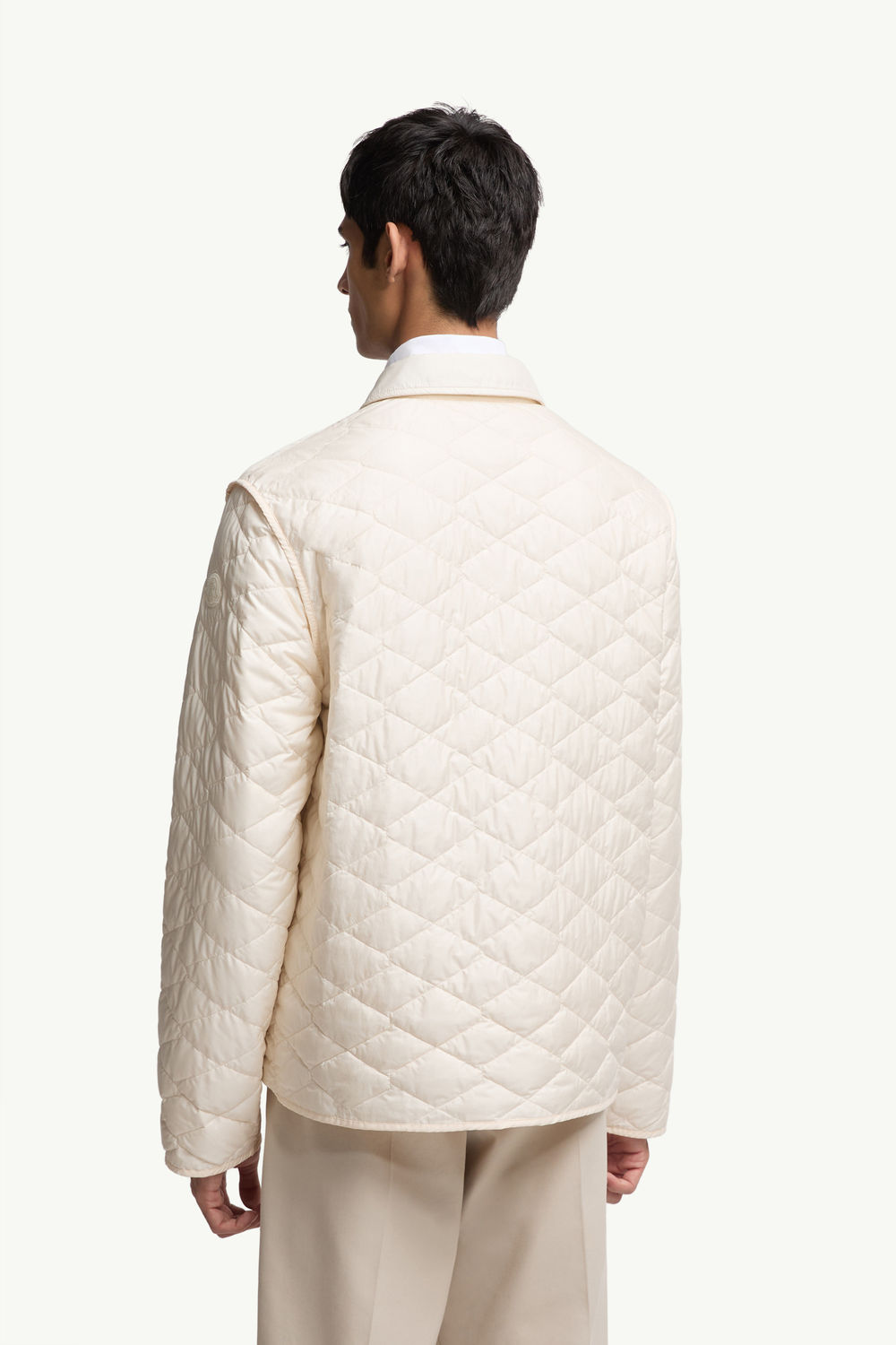 Kastos Diamond-Quilted Down Shirt Jacket Men White Ivory Moncler 4
