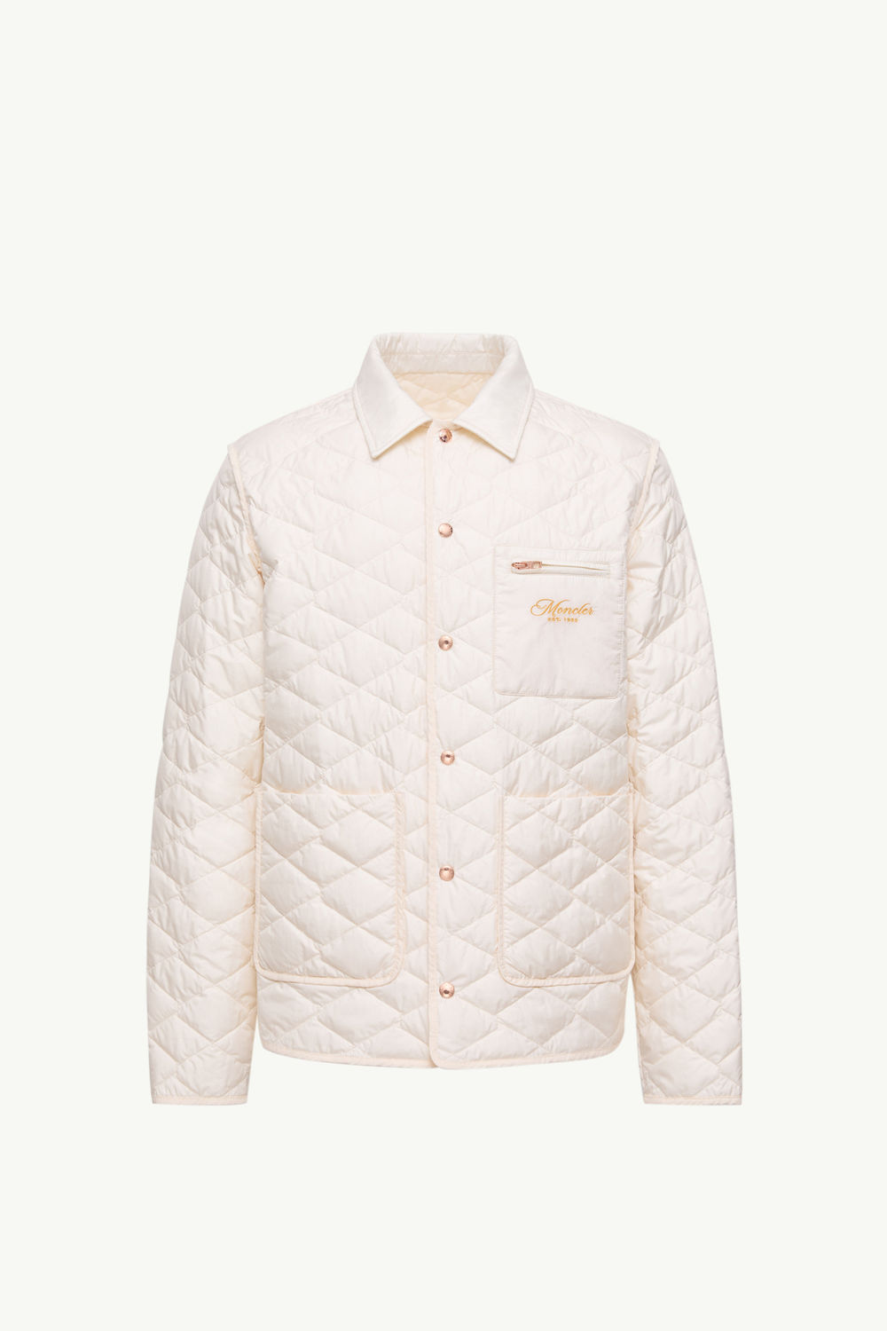 Kastos Diamond-Quilted Down Shirt Jacket Men White Ivory Moncler 2