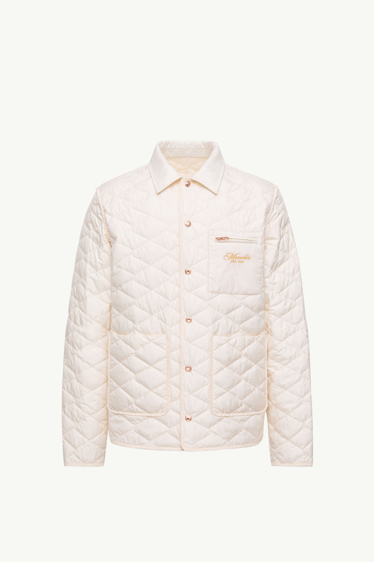 Kastos男士菱形绗缝羽绒衬衫式夹克外套 男士 象牙白 Moncler 2