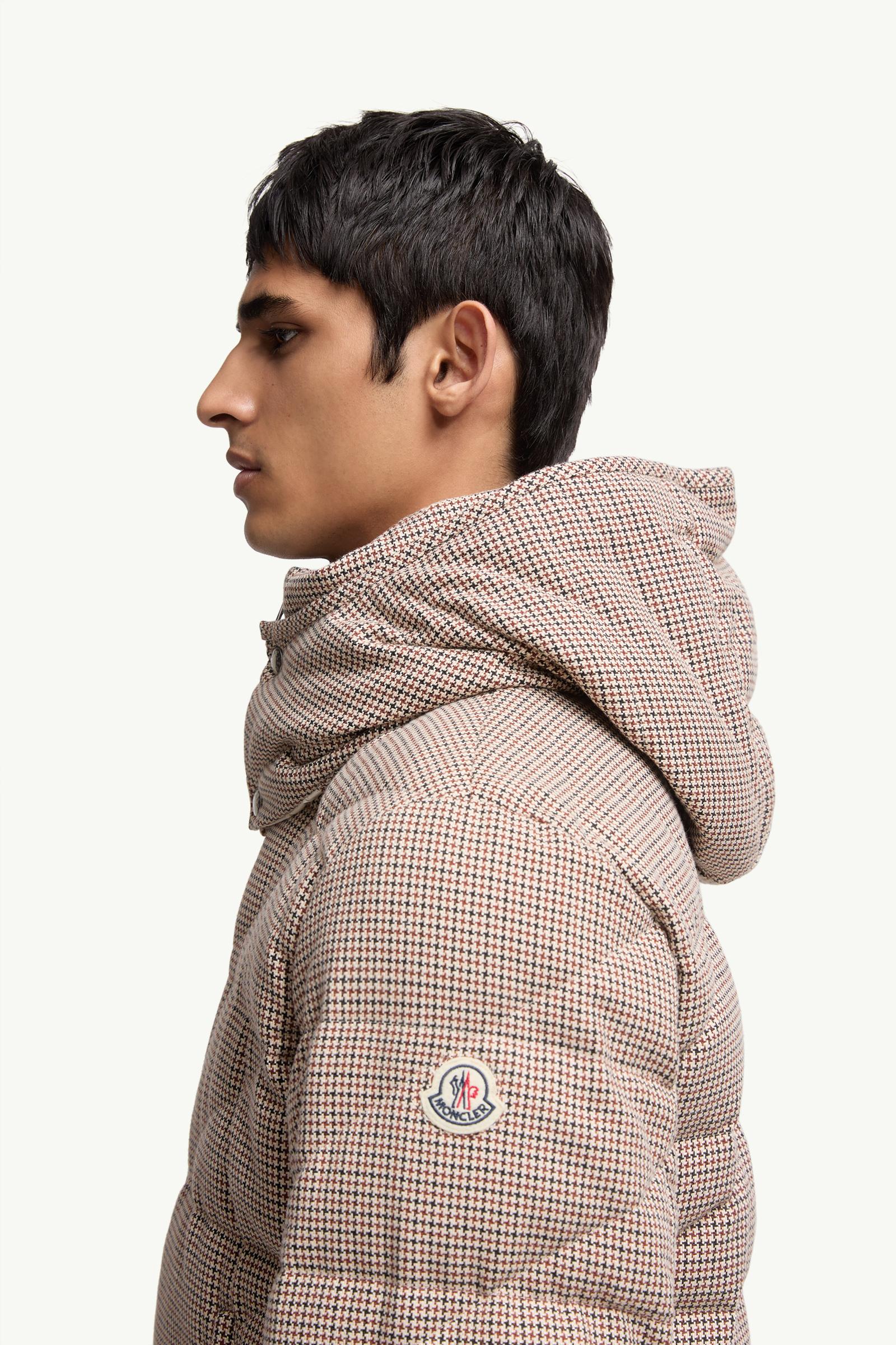 Psyllos Wool Blend Hooded Short Down Jacket Men Gray Moncler 1