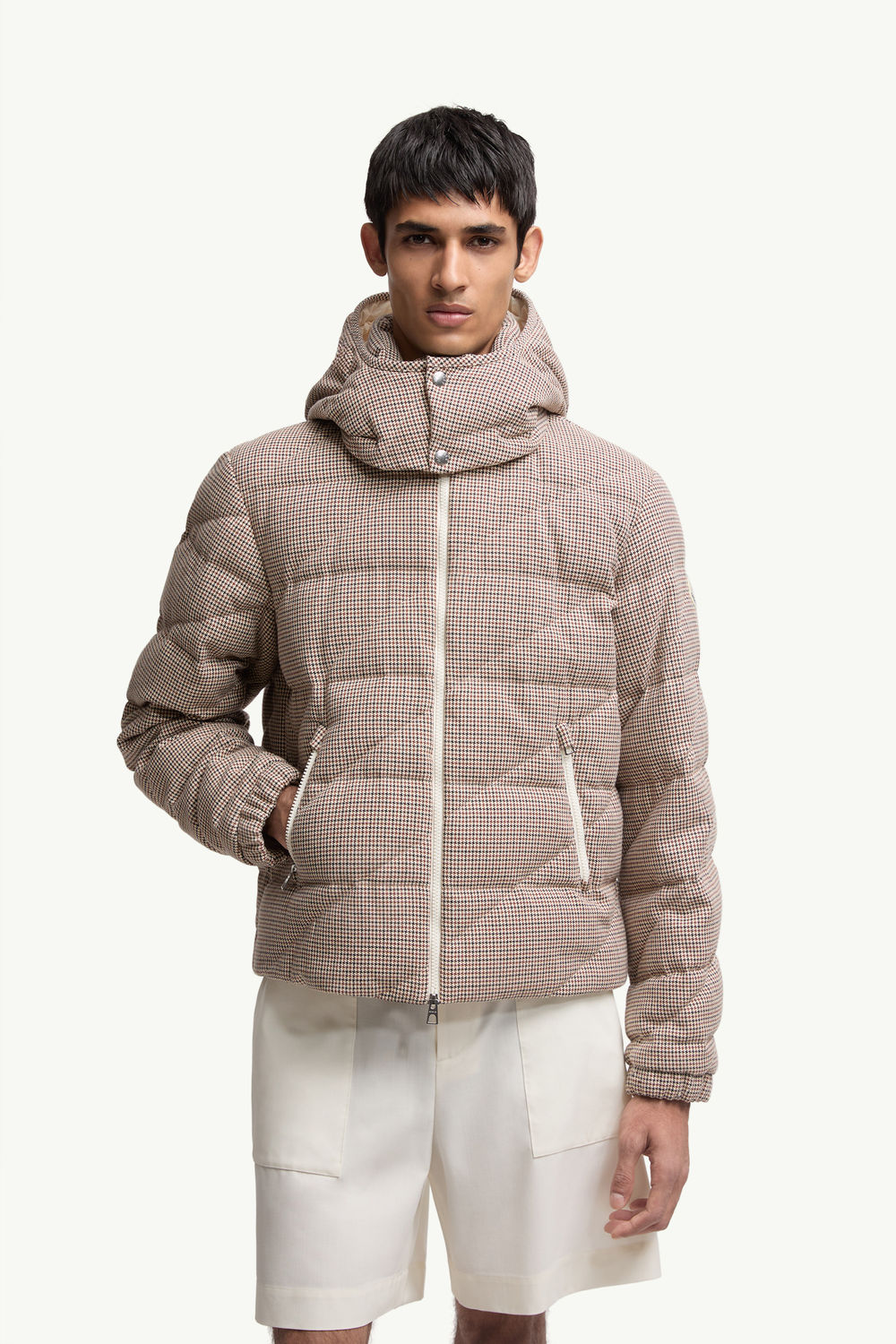 Doudoune courte à capuche en laine mélangée Psyllos Hommes Gris Moncler 3