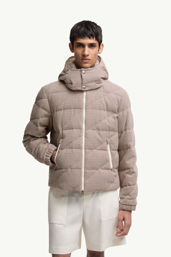 Doudoune courte à capuche en laine mélangée Psyllos Hommes Gris Moncler 3