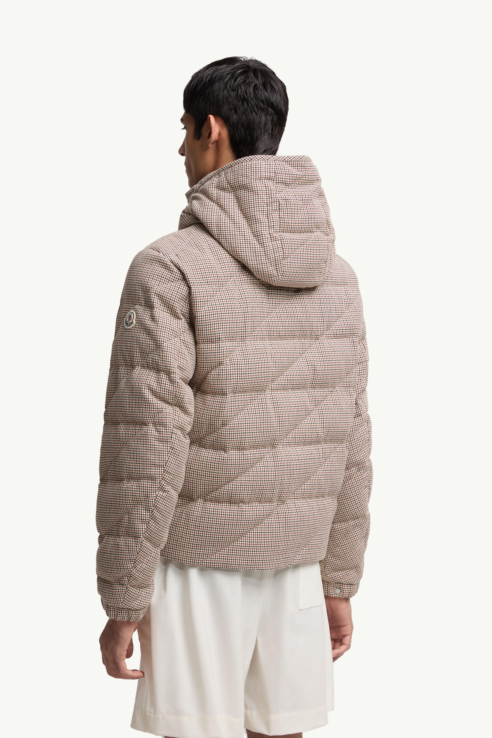 Psyllos Wool Blend Hooded Short Down Jacket Men Gray Moncler 4