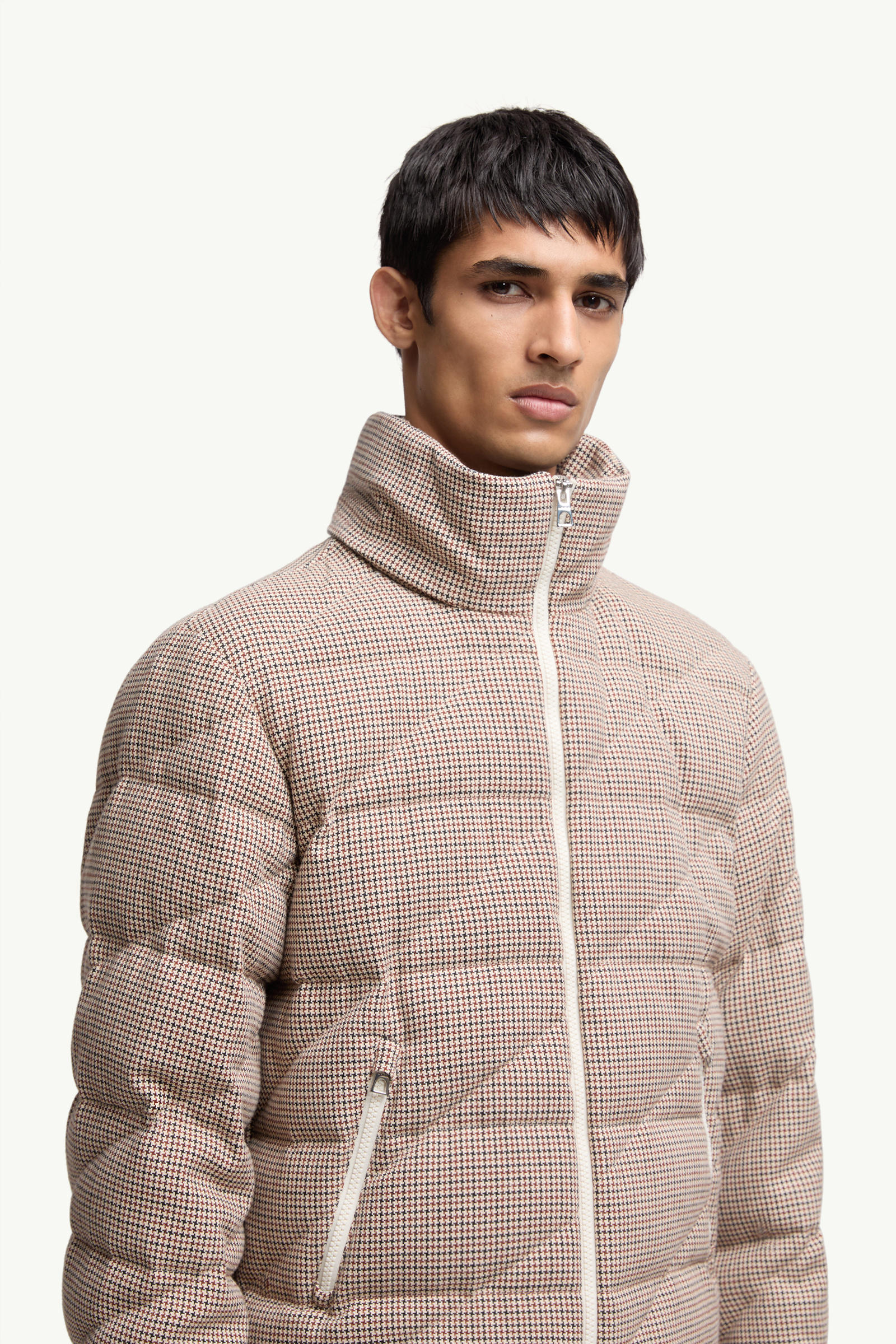 Psyllos Wool Blend Hooded Short Down Jacket Men Gray Moncler 5