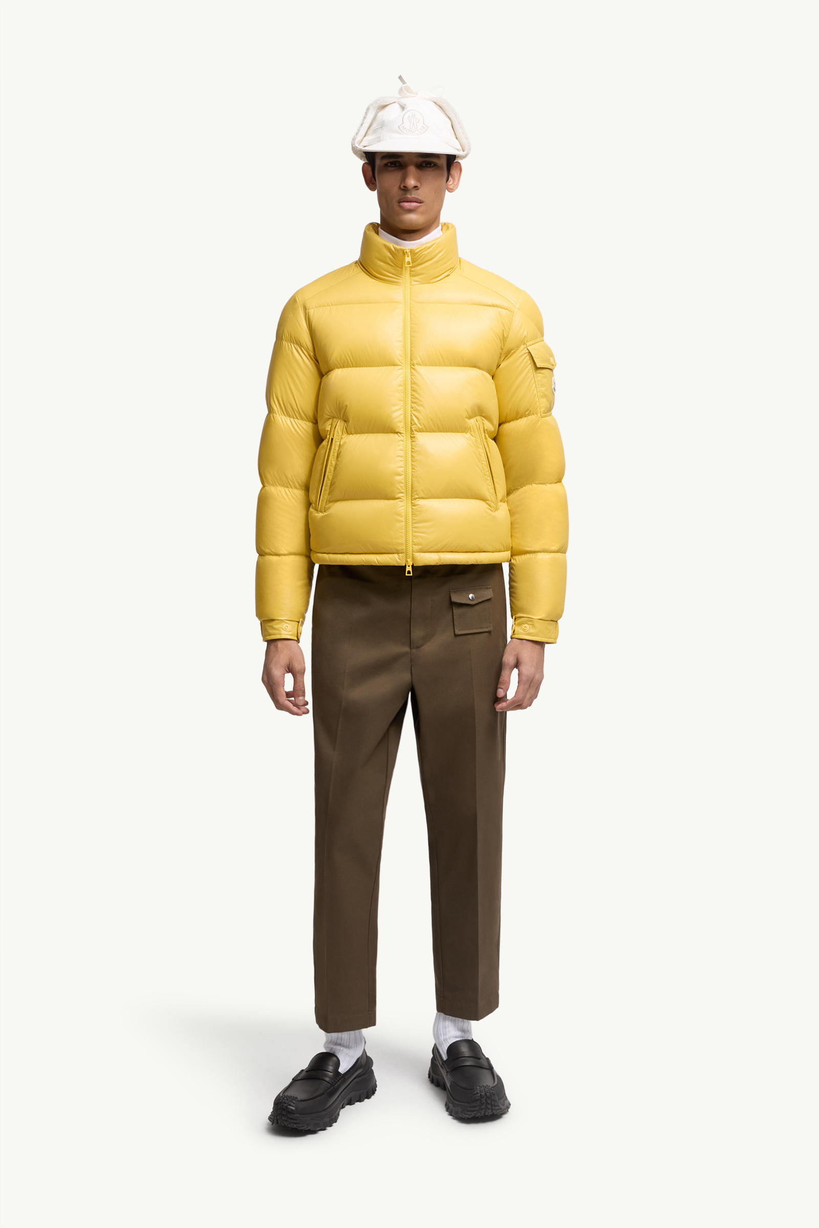 Doudoune courte à capuche Levitha Hommes Jaune Moncler 0