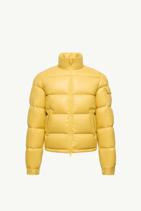 Levitha Hooded Short Down Jacket Men Yellow Moncler 2