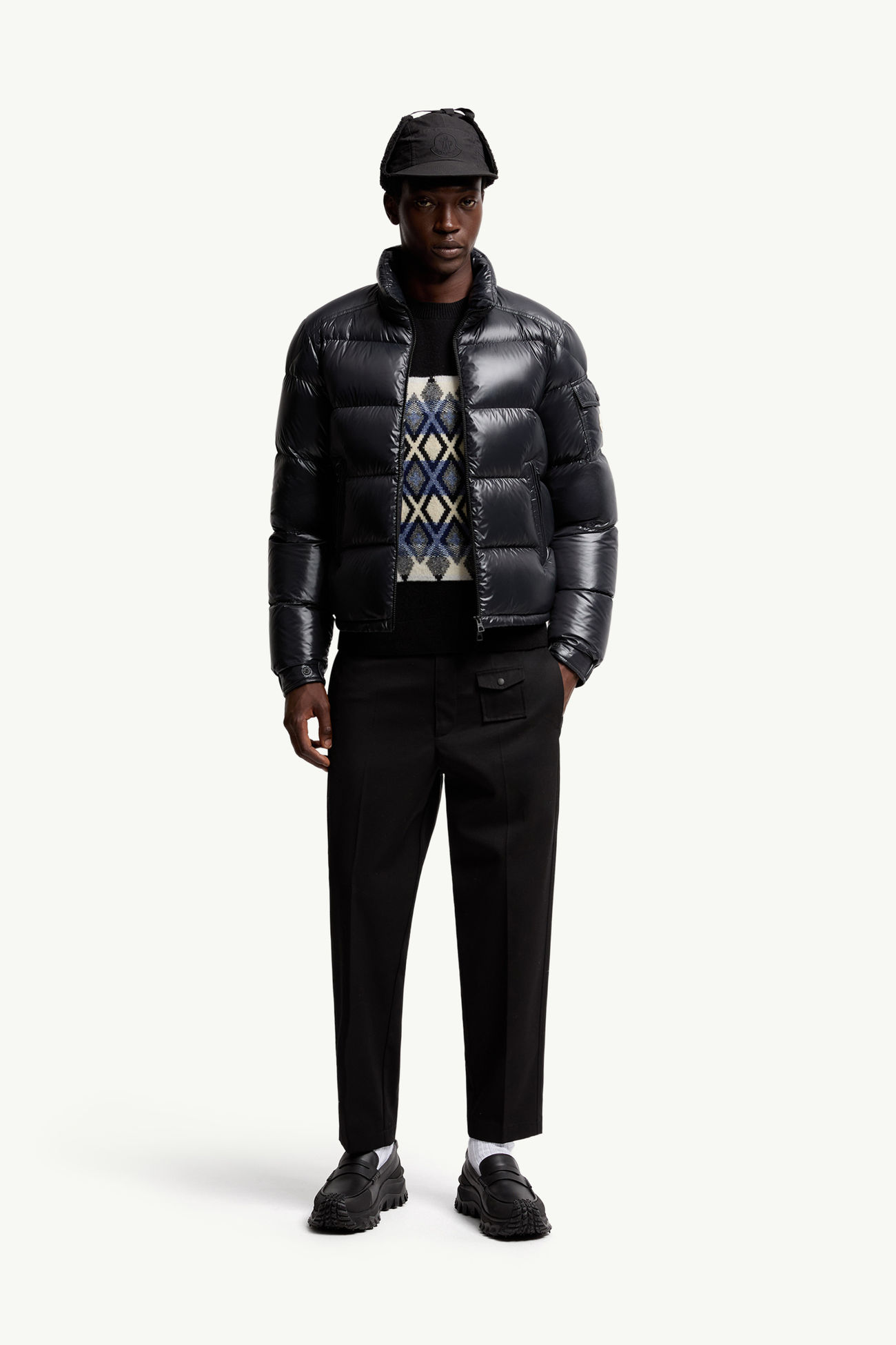 Levitha連帽短身羽絨外套 男士 黑色 Moncler 0