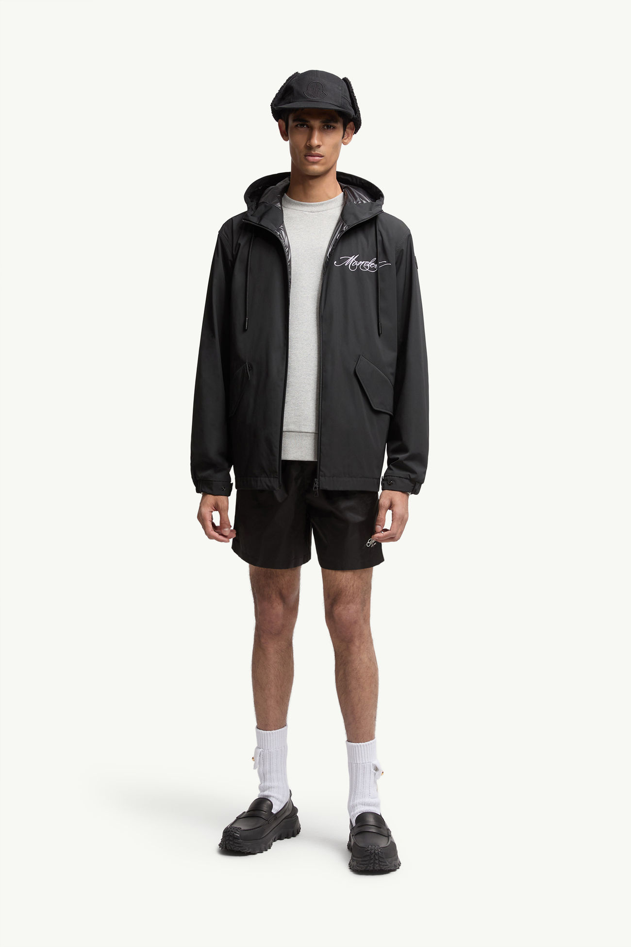 Iraclia Hooded Windbreaker Men Black Moncler 0
