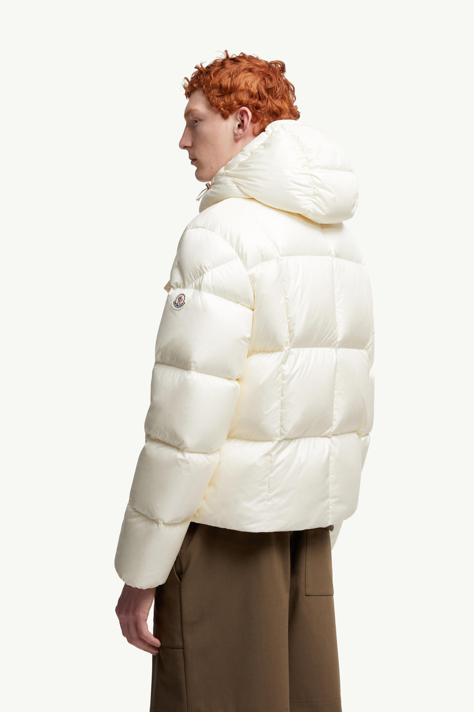 Serfanto Hooded Short Down Jacket Men White Ivory Moncler 4