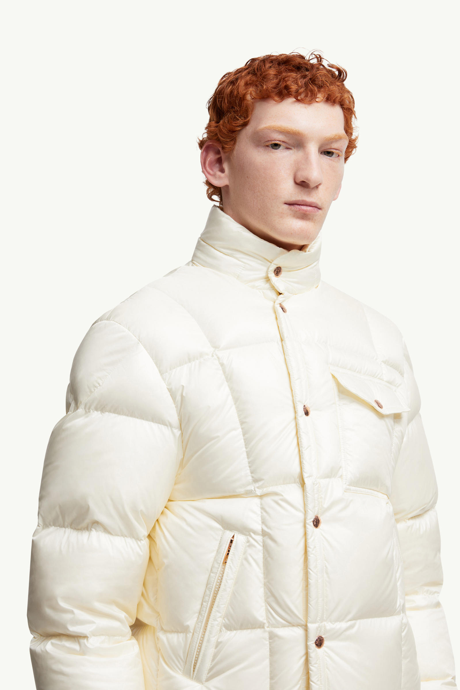 Serfanto Hooded Short Down Jacket Men White Ivory Moncler 5