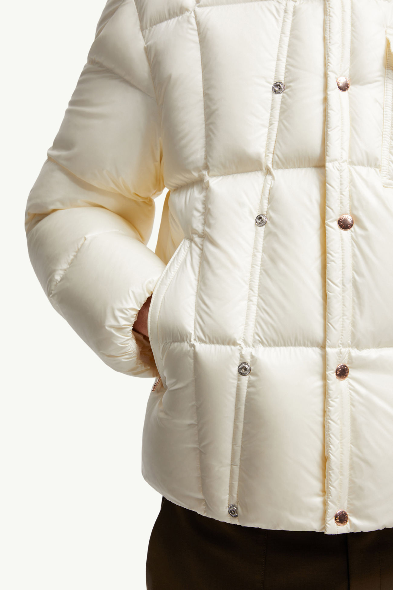 Serfanto kurze Daunenjacke mit Kapuze Herren Weiß-Elfenbein Moncler 7