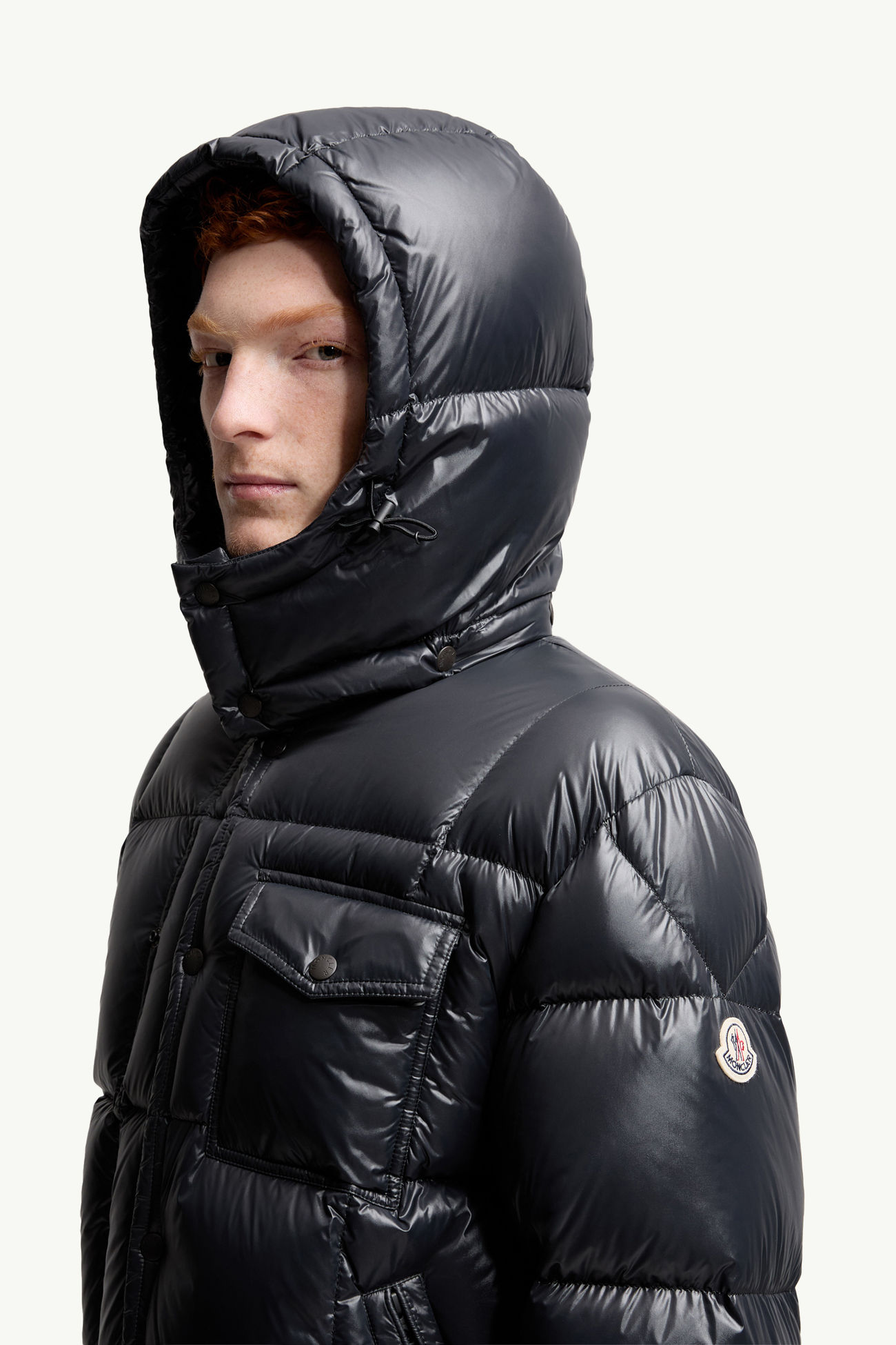 Serfanto kurze Daunenjacke mit Kapuze Herren Schwarz Moncler 1