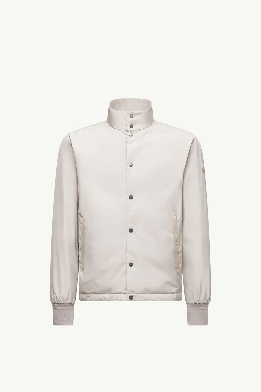 Lanques Leather-Trimmed Short Down Jacket Men Ice Gray Moncler 2