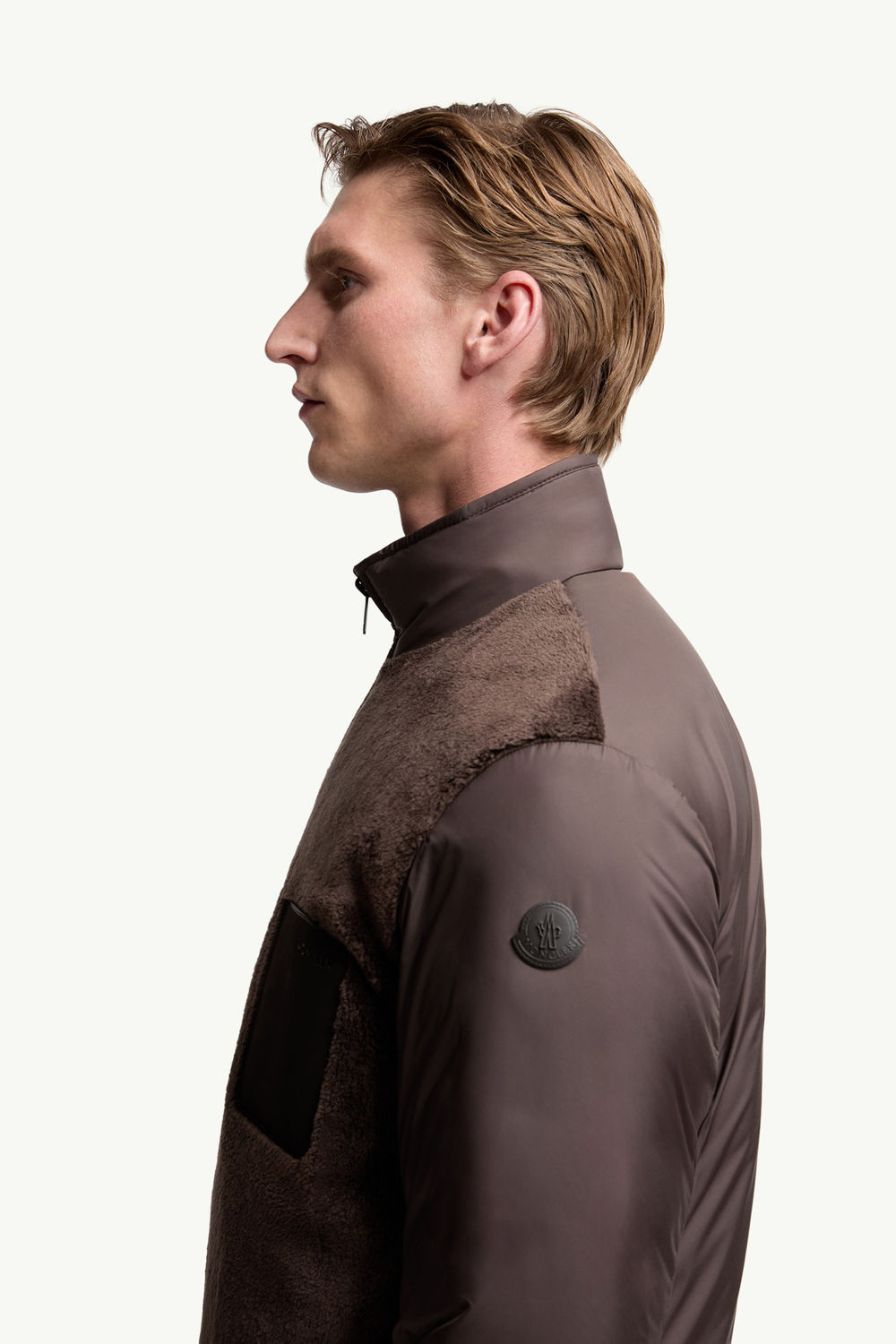Livra wendbare kurze Teddy-Daunenjacke Herren Braun Moncler 1