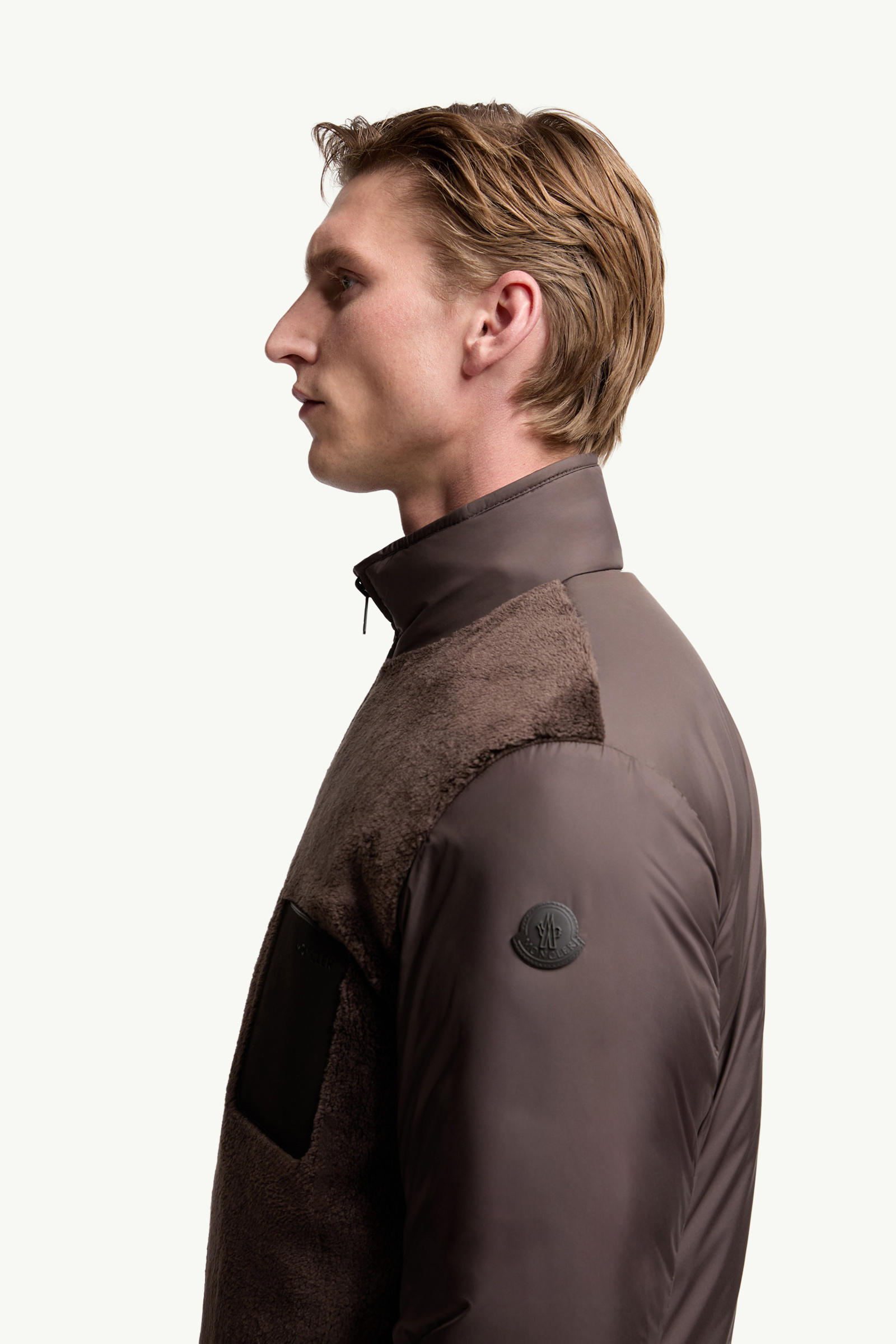 Livra wendbare kurze Teddy-Daunenjacke Herren Braun Moncler 1