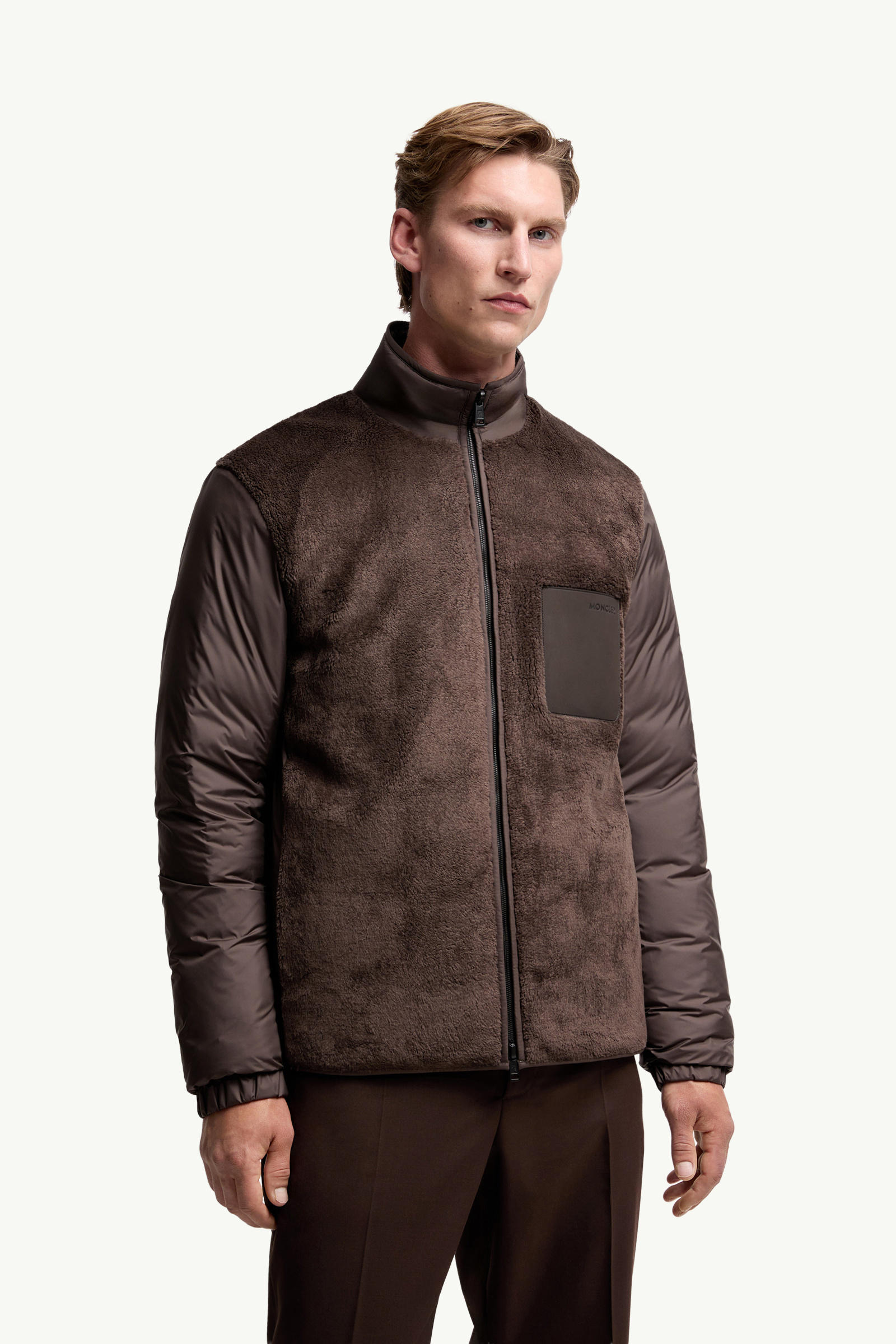 Livra Reversible Teddy Short Down Jacket Men Brown Moncler 3