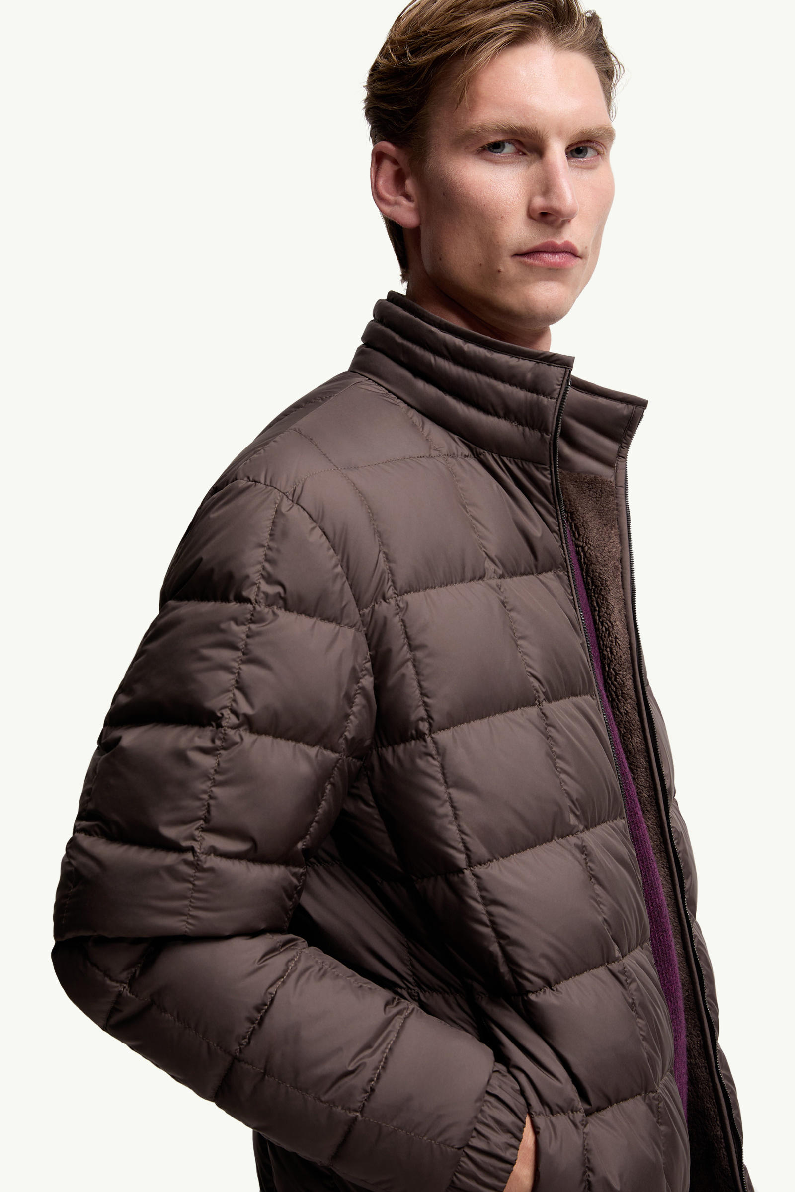 Livra Reversible Teddy Short Down Jacket Men Brown Moncler 6