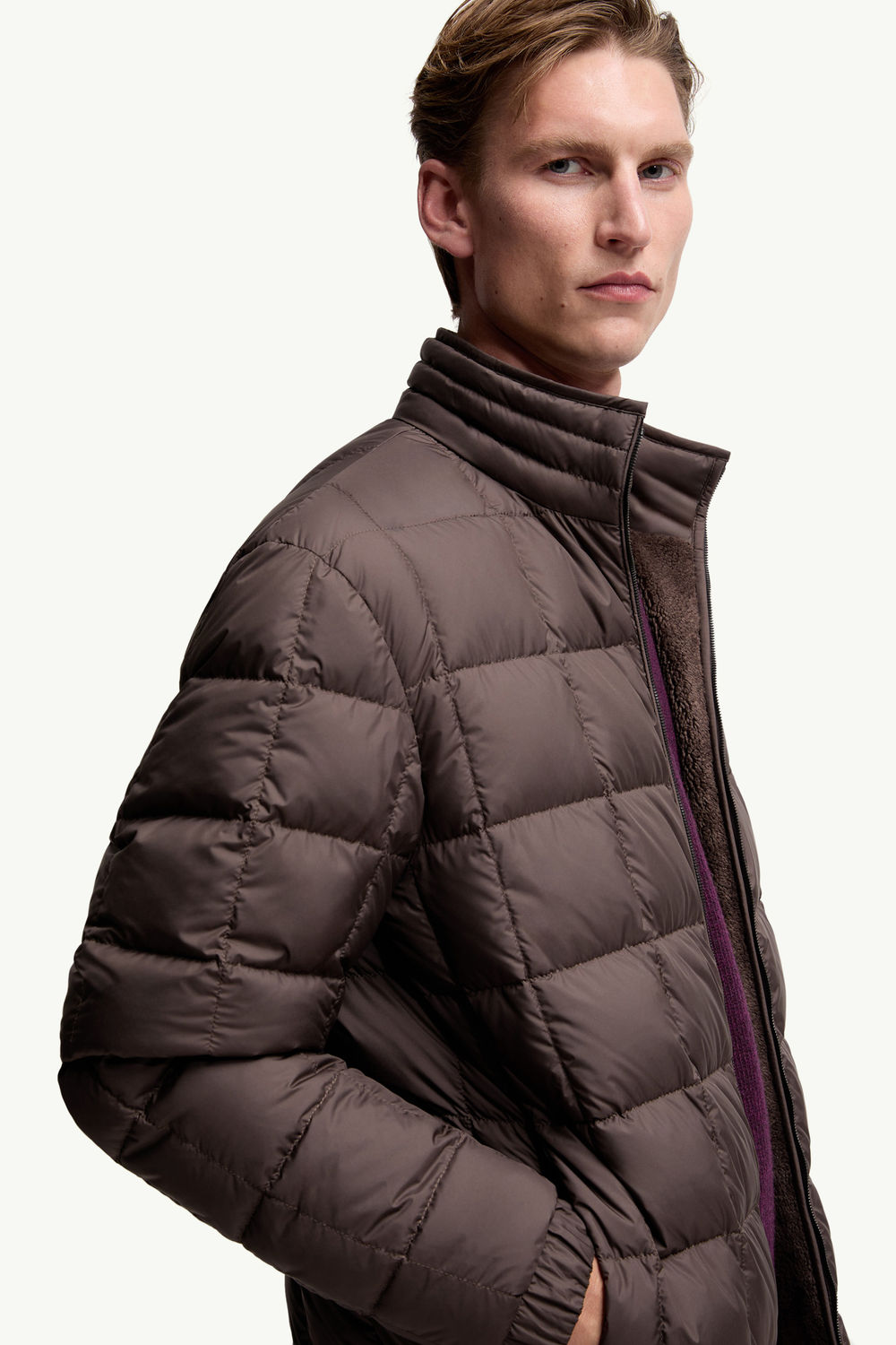 Livra wendbare kurze Teddy-Daunenjacke Herren Braun Moncler 6
