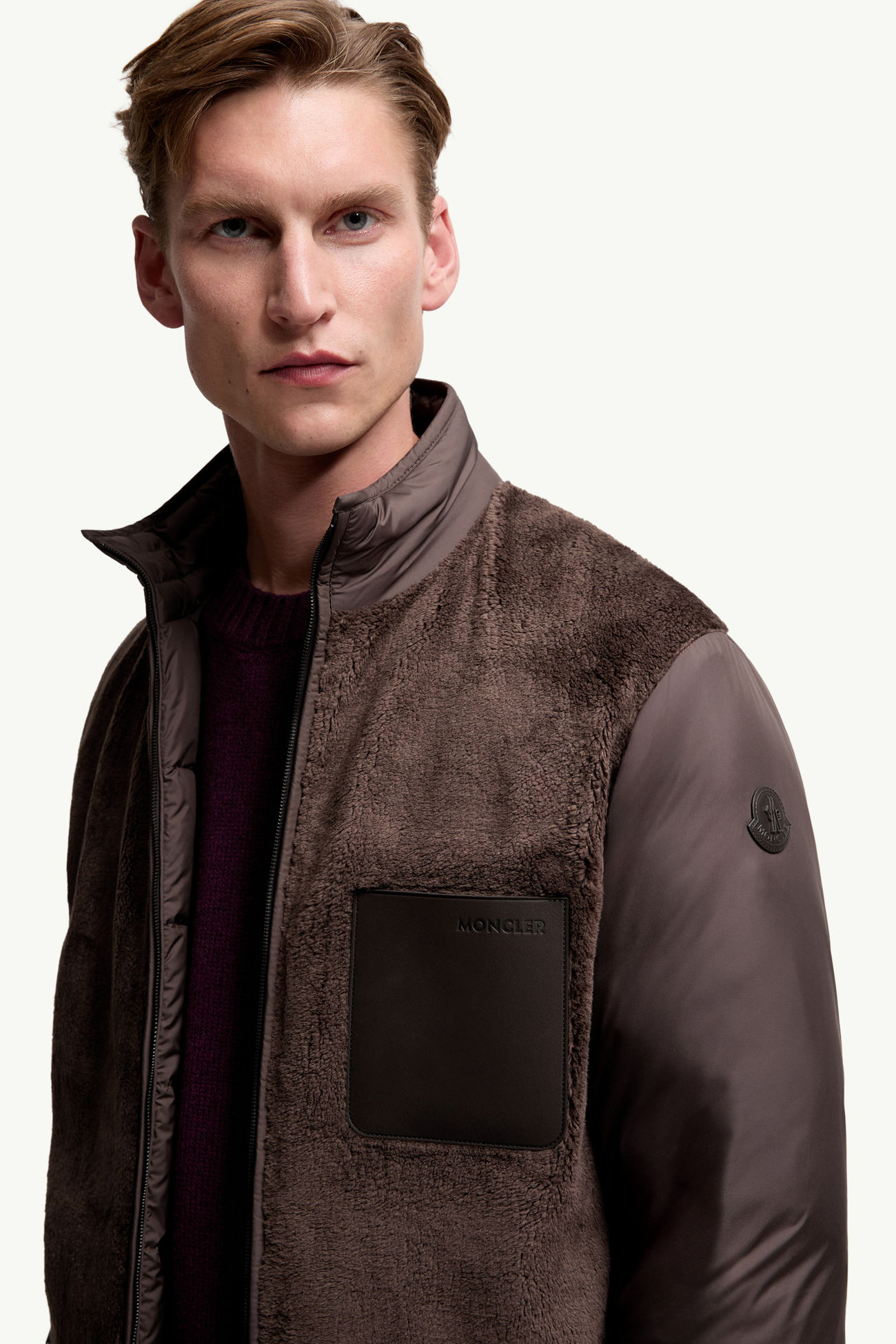 Livra男士双面泰迪绒短款羽绒夹克外套 男士 棕色 Moncler 7