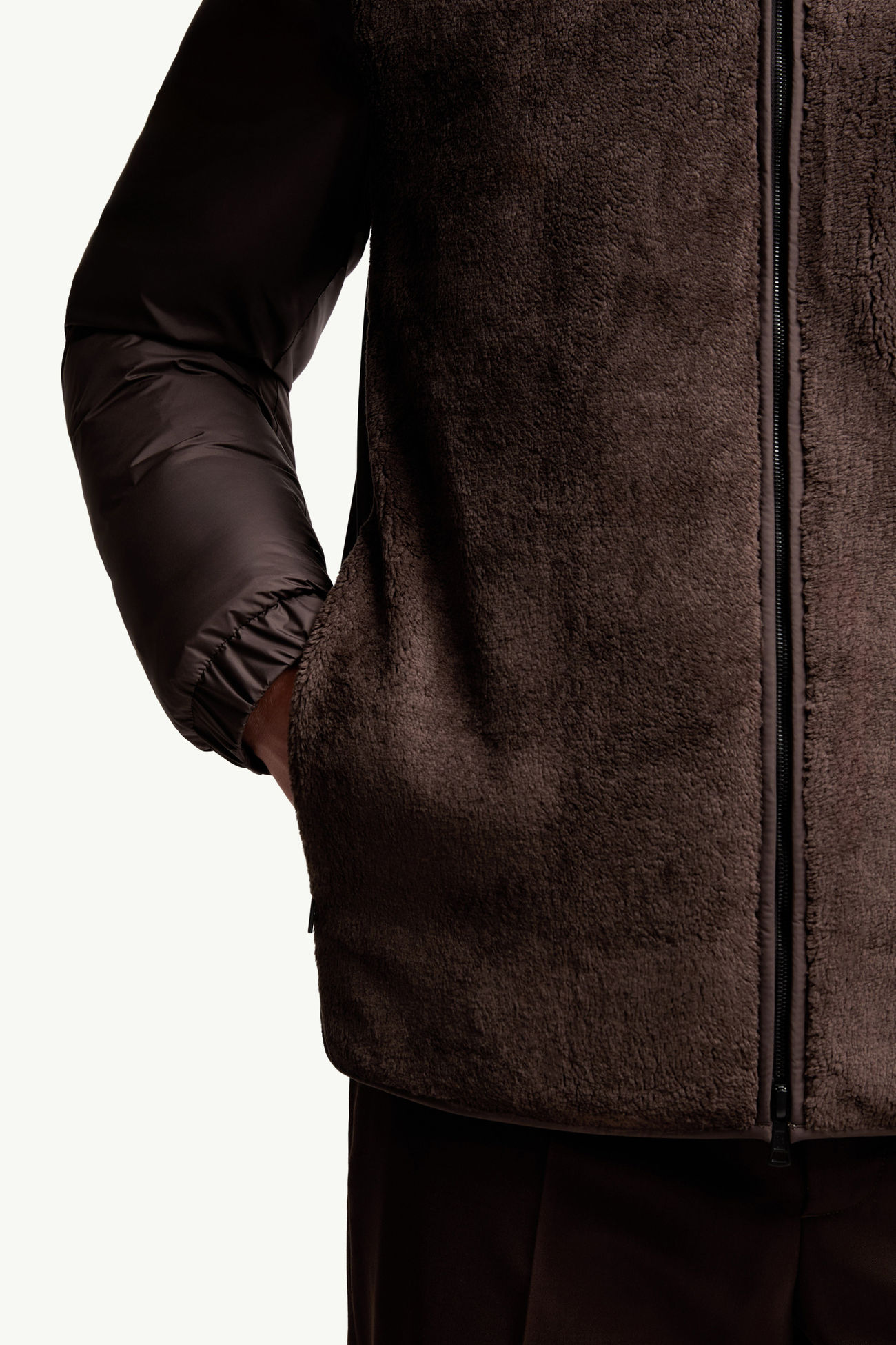 Doudoune courte réversible en teddy Livra Hommes Marron Moncler 8