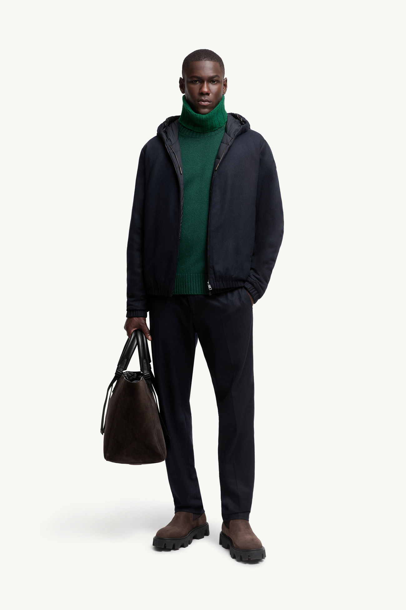 Piumino corto Guerande reversibile con cappuccio Uomo Blu Navy Moncler 0