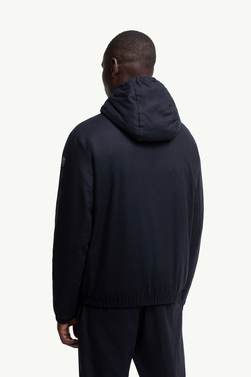 Guerande Reversible Hooded Short Down Jacket Men Navy Blue Moncler 4