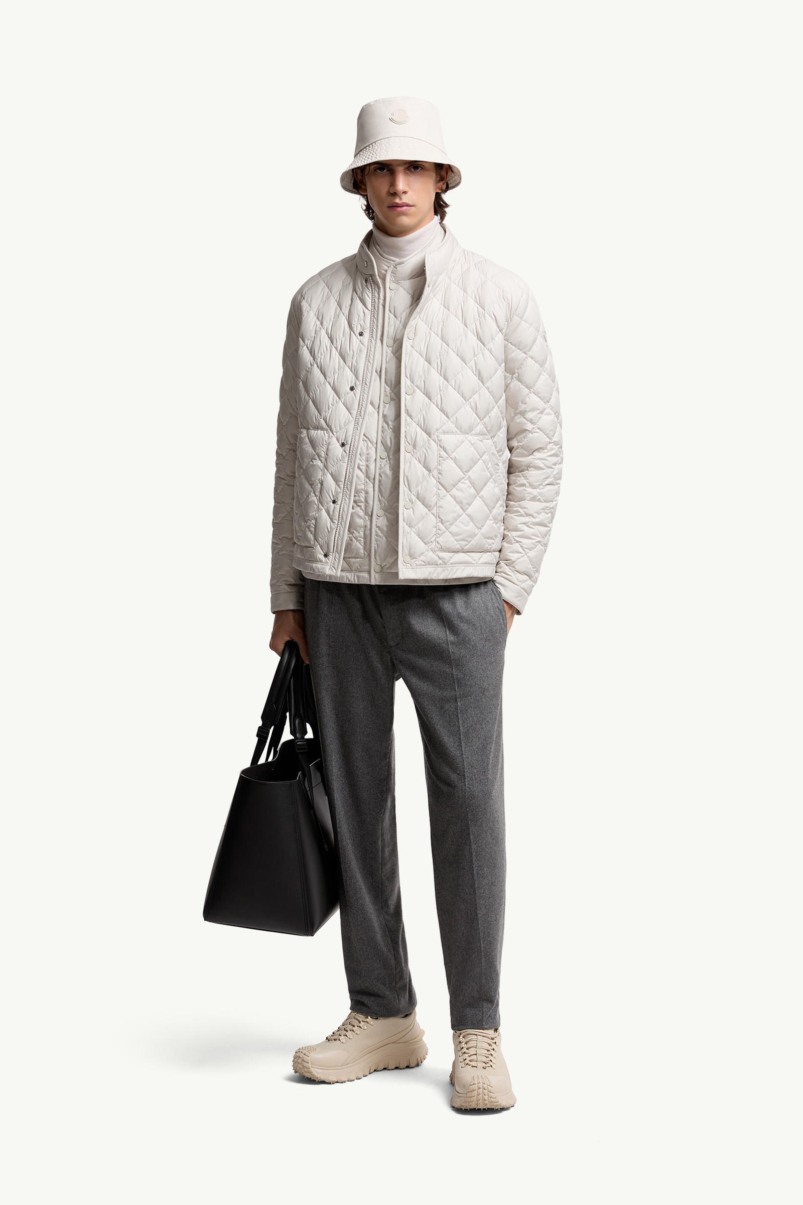 Oise Diamond-Quilted Short Down Jacket Men Light Beige Moncler 0