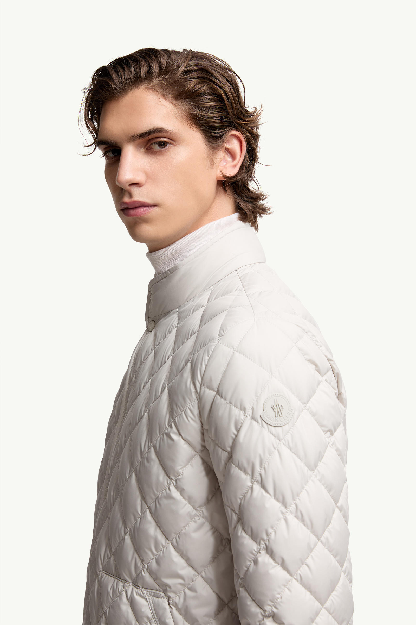 Oise菱形絎縫短身羽絨外套 男士 淺米色 Moncler 1