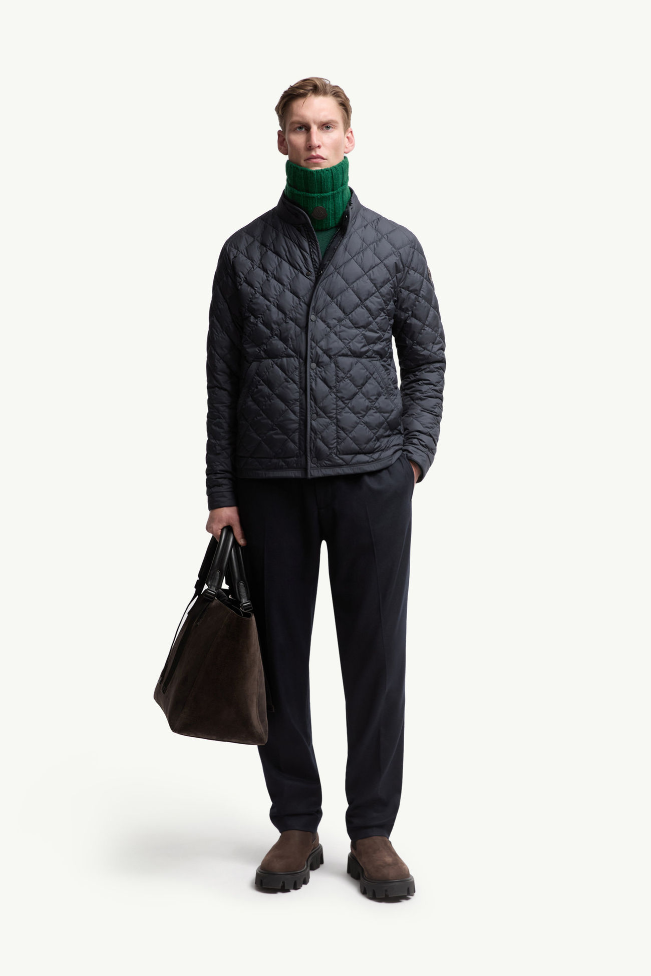 Oise男士菱形绗缝短款羽绒夹克外套 男士 蓝色 Moncler 0