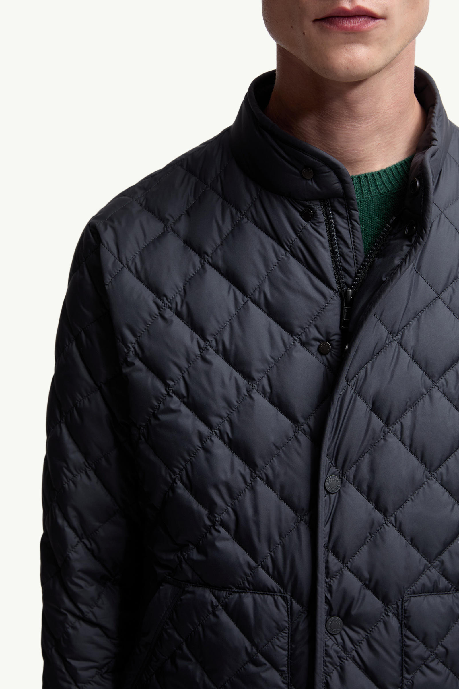 Oise Diamond-Quilted Short Down Jacket Men Blue Moncler 5