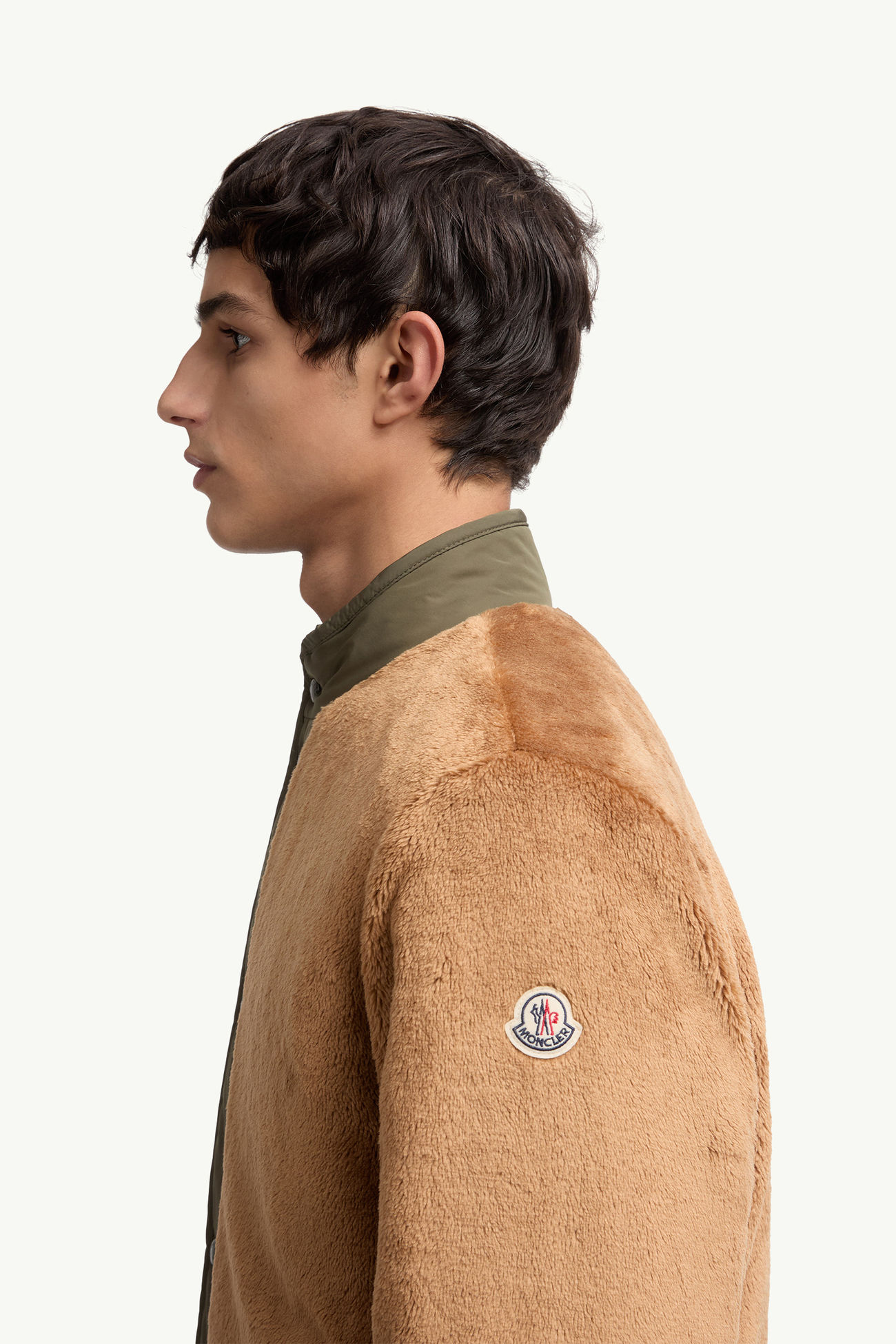 Rentignat kurze gefütterte Wendejacke aus Teddy Herren Camel-Beige Moncler 6