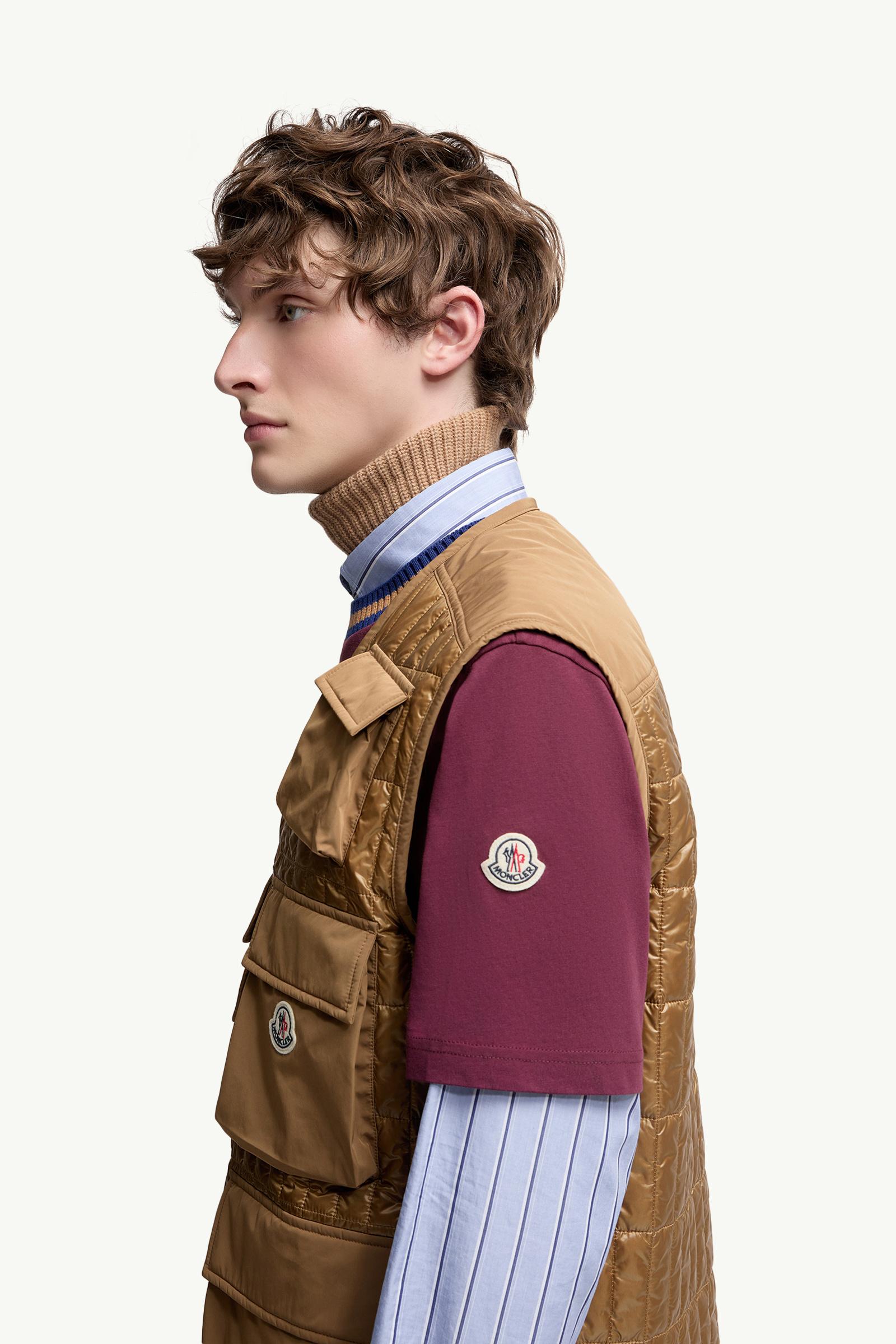 Ytise Vertical-Quilted Padded Gilet Men Camel Beige Moncler 1
