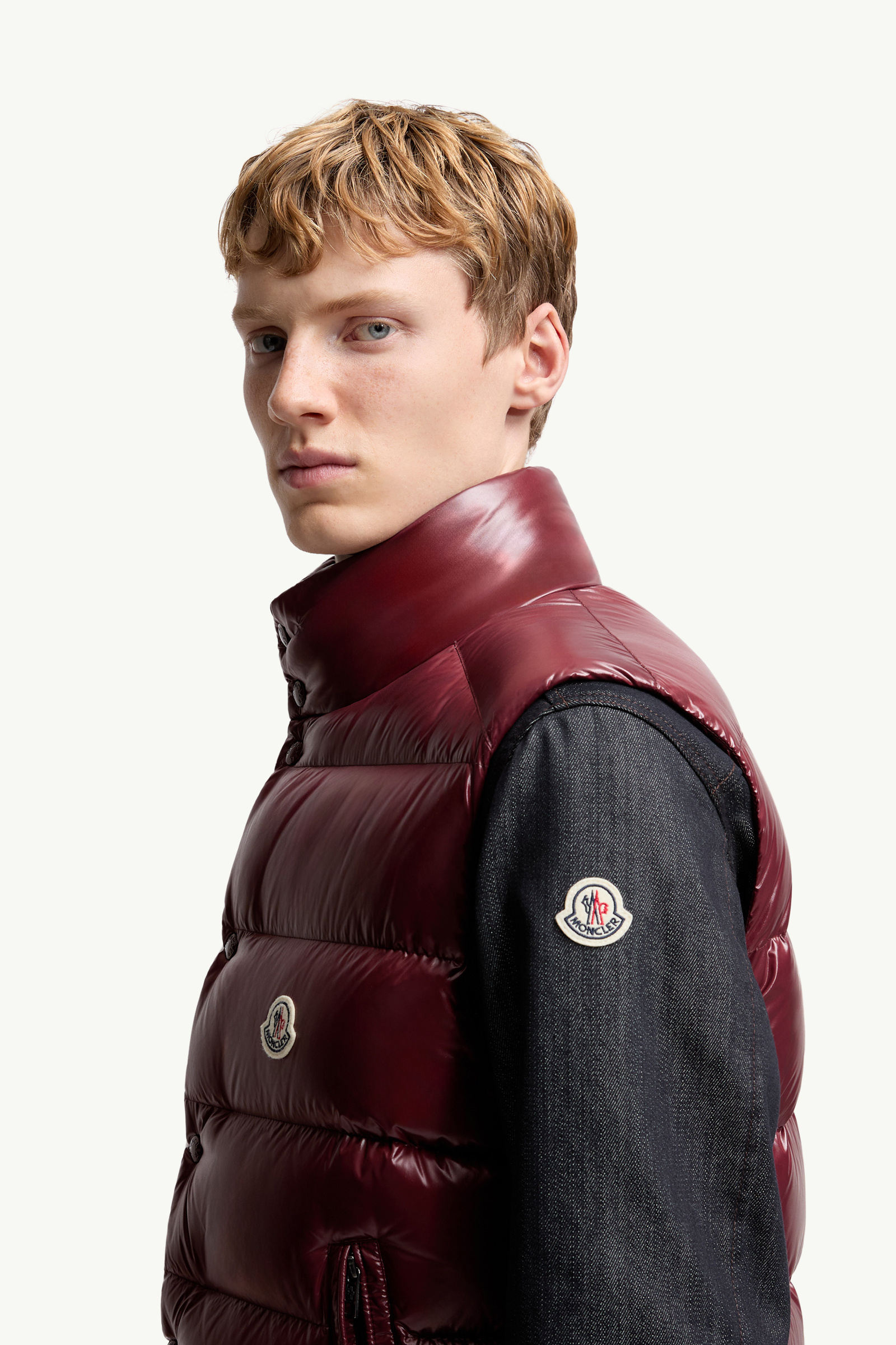 Tibb Daunenweste Herren Burgunderrot Moncler 1